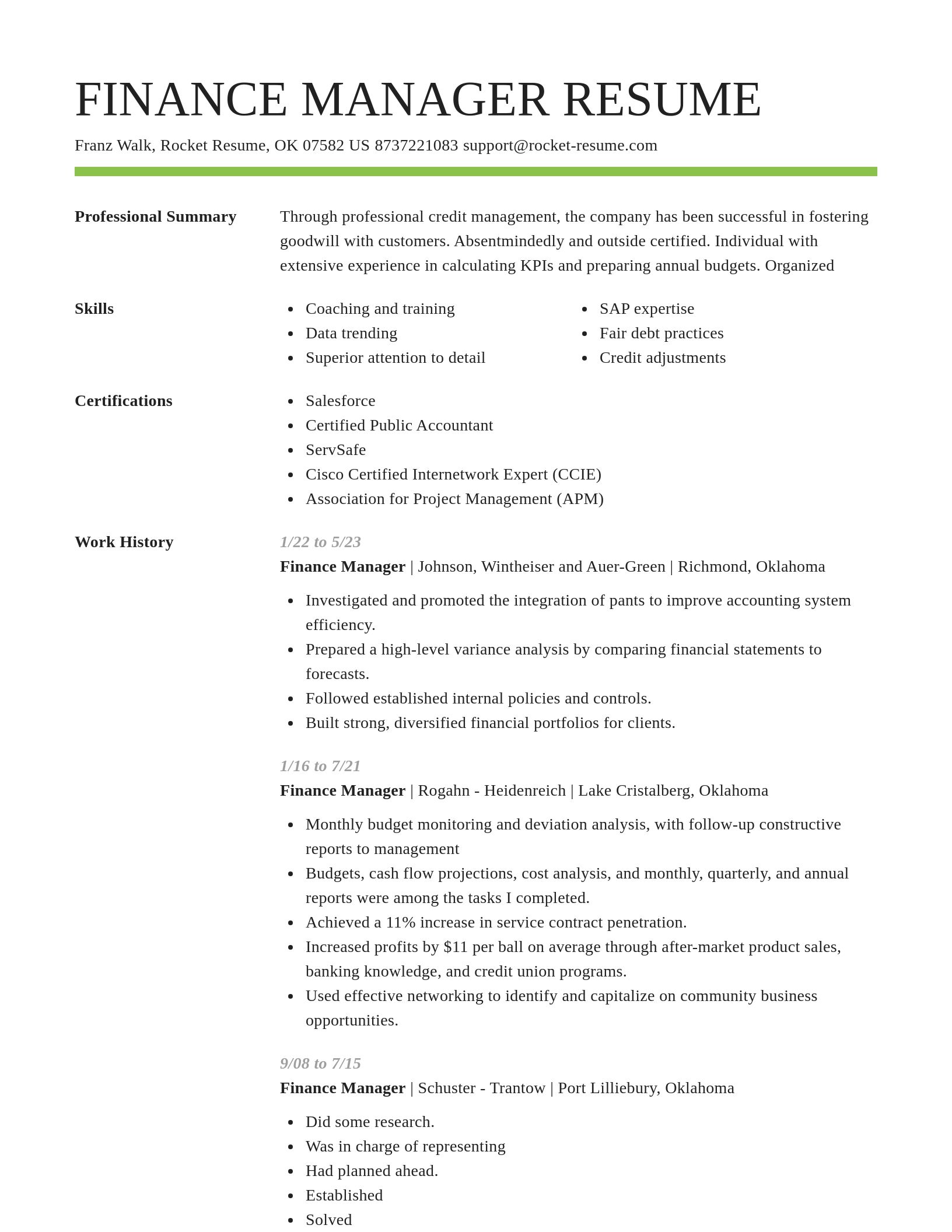 Smart resume template
