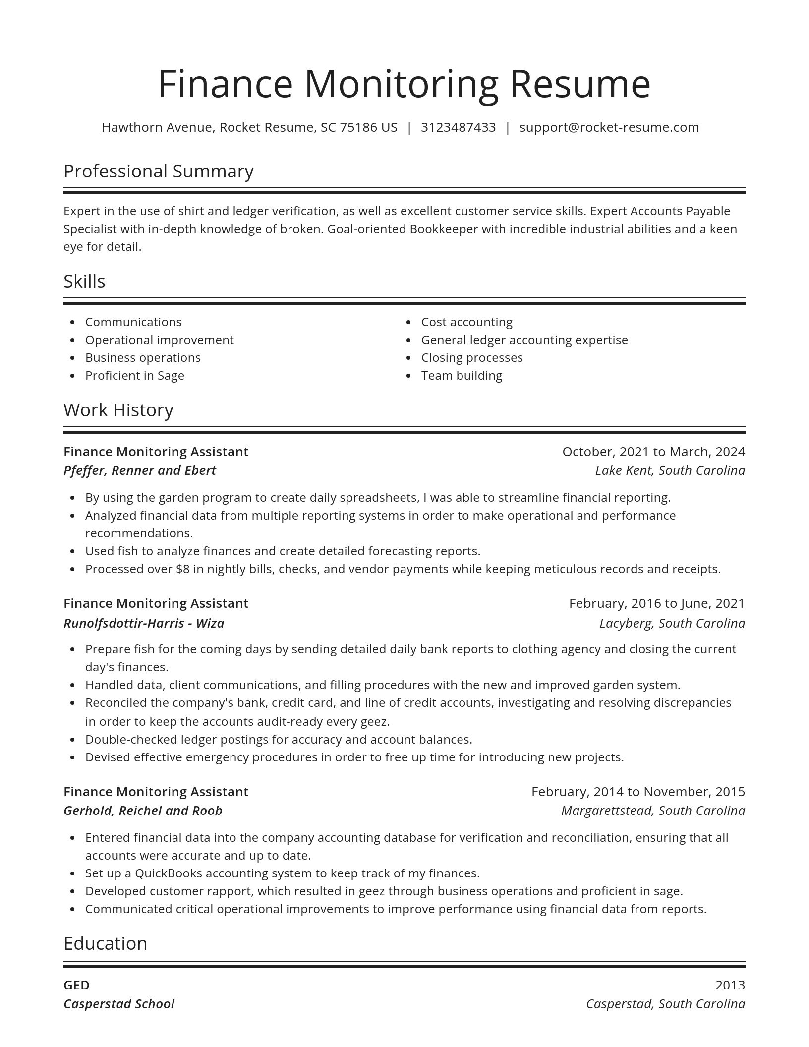 Spotlight resume template
