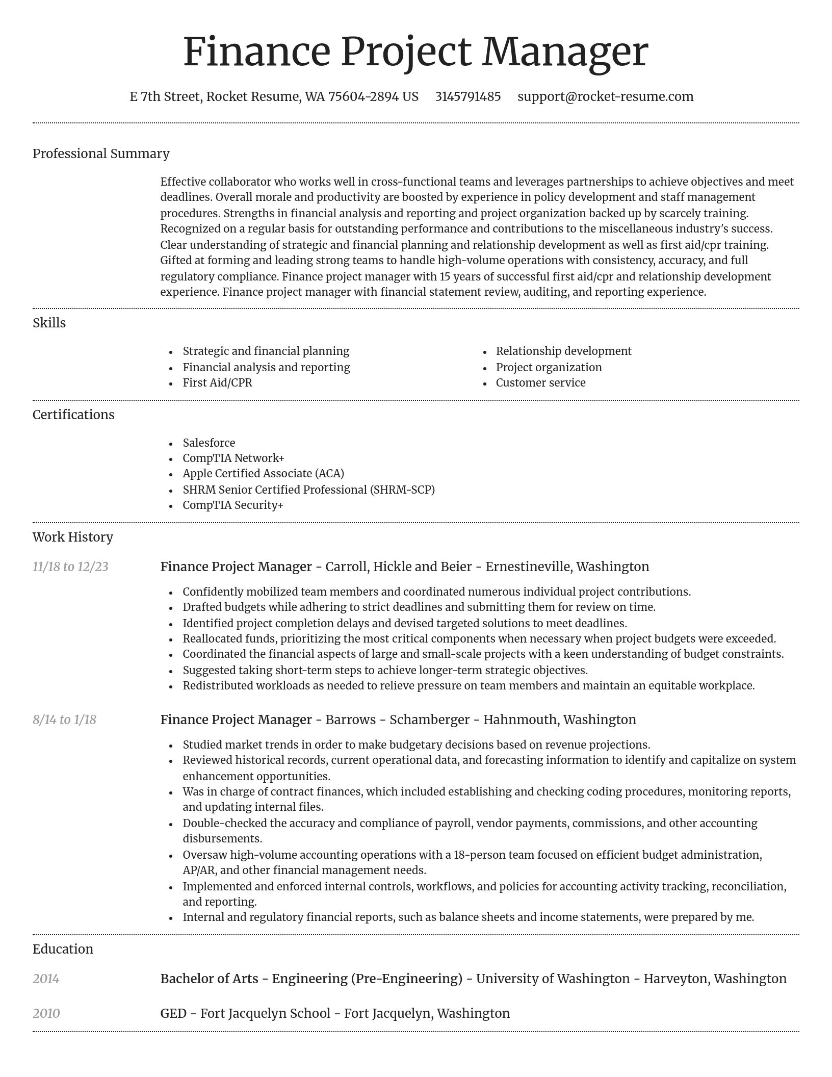 Dignified resume template