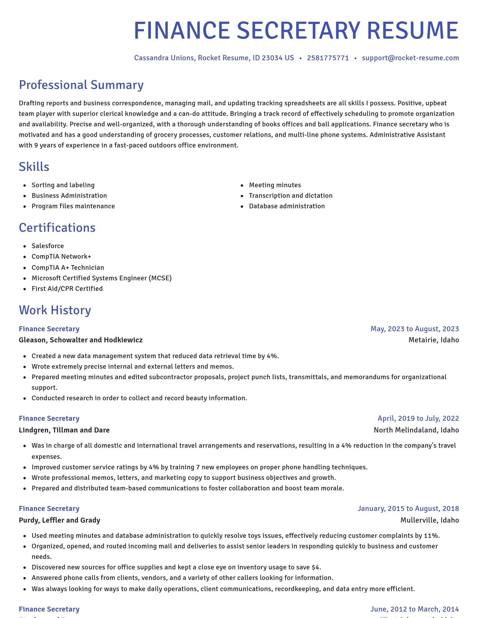 Novel resume template