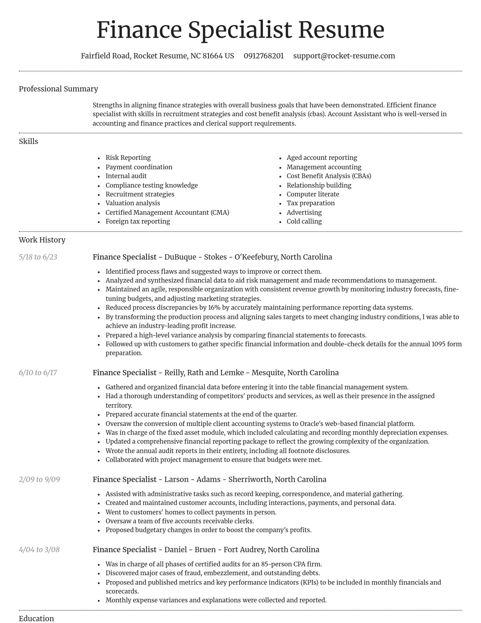Dignified resume template