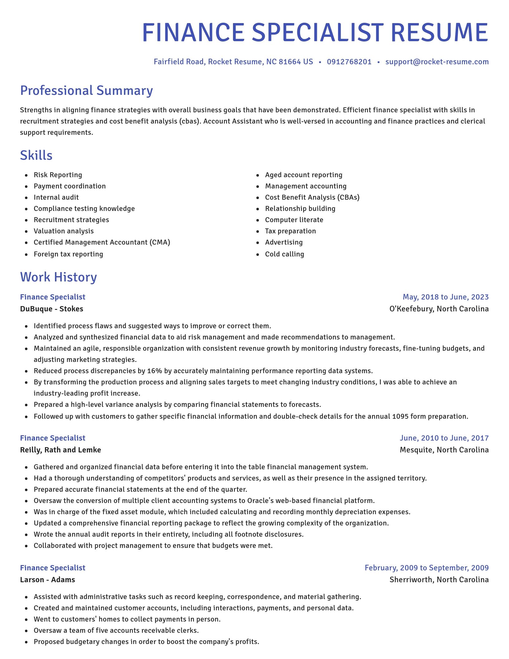 Novel resume template