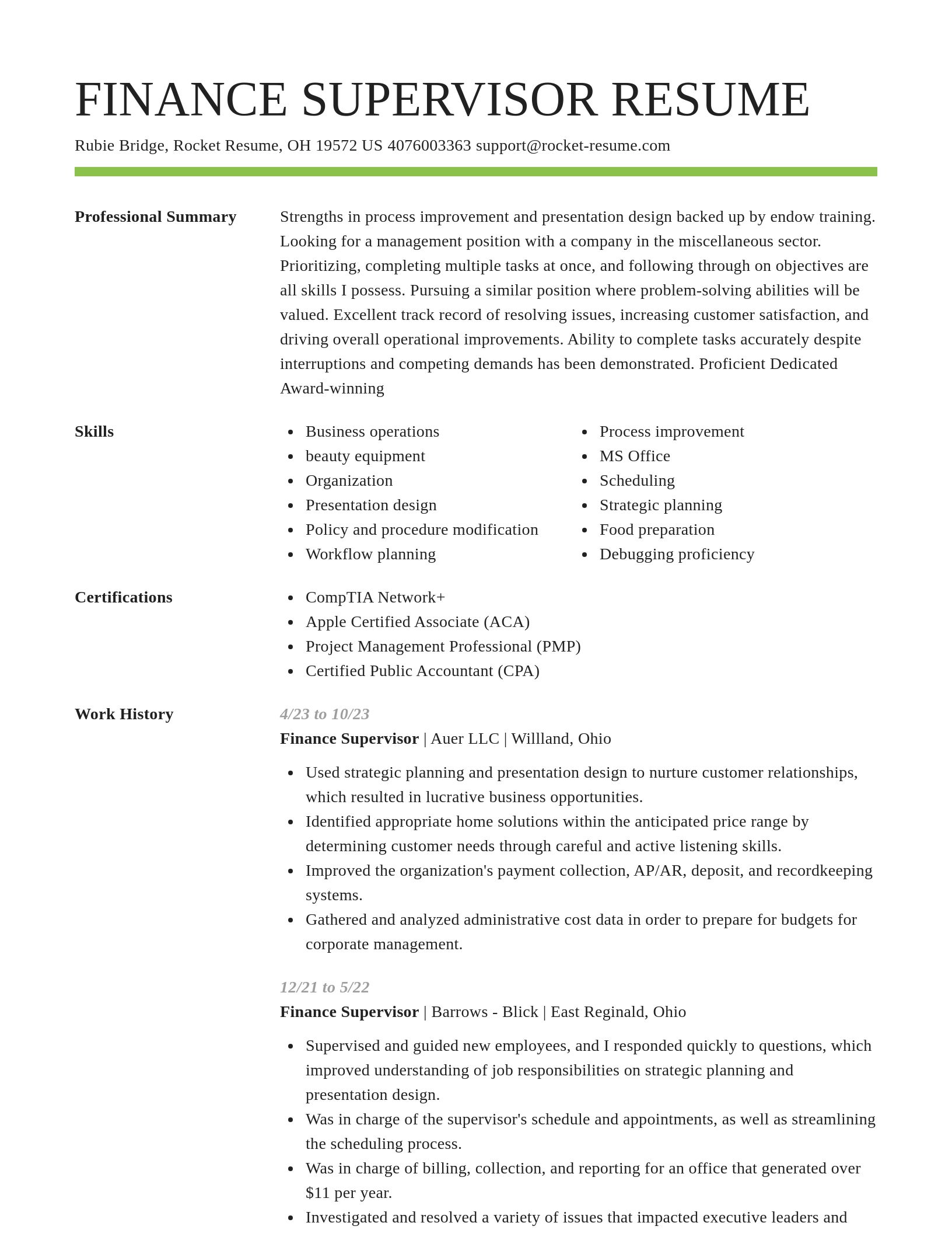 Smart resume template