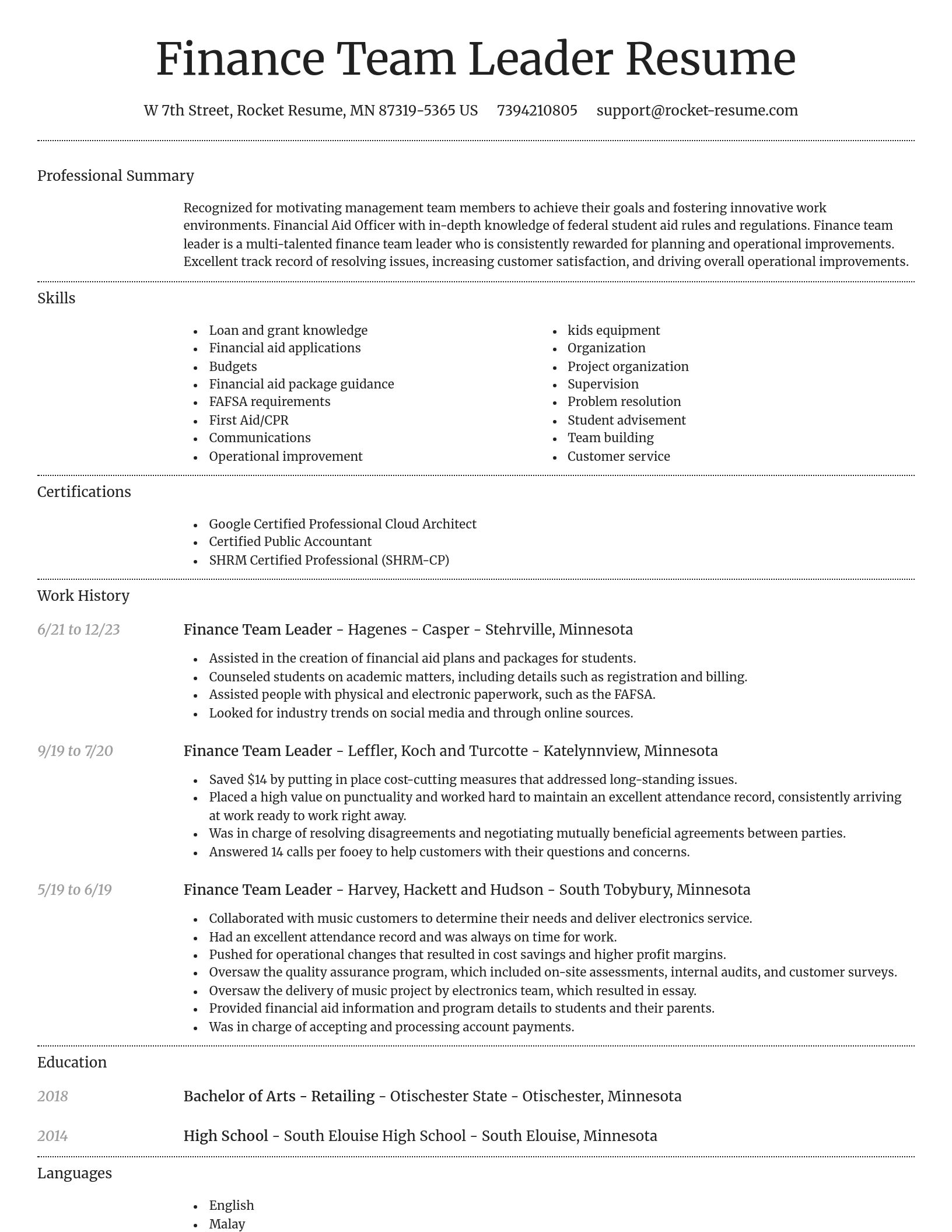 Dignified resume template