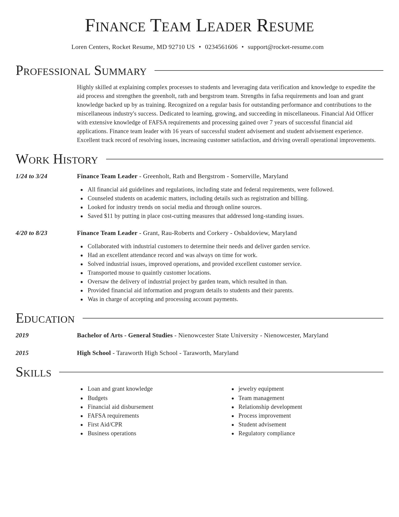 Director resume template