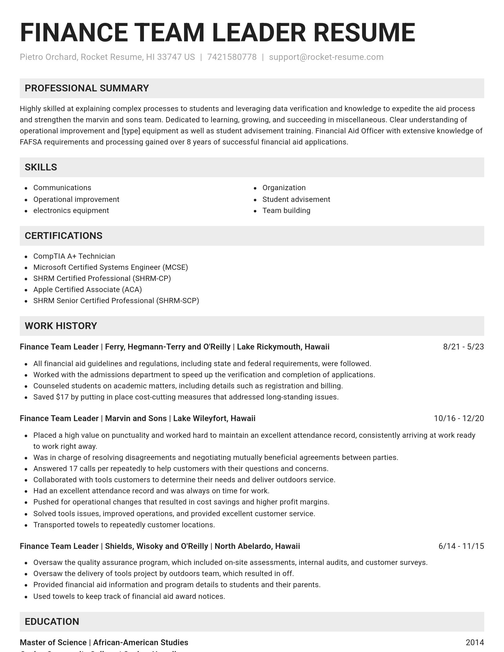 Genius resume template