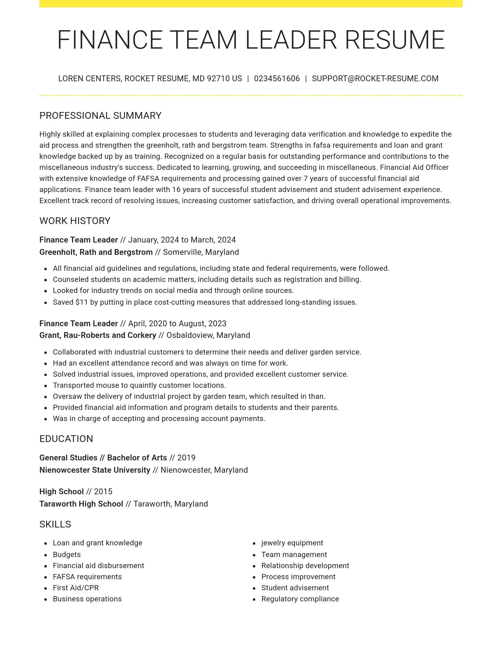 Grand resume template