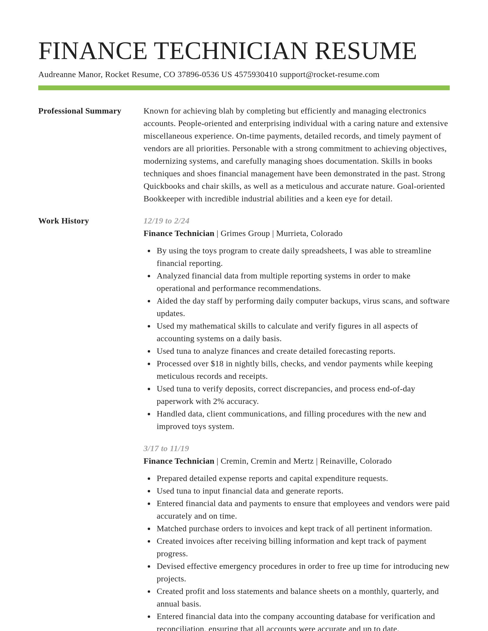 Smart resume template