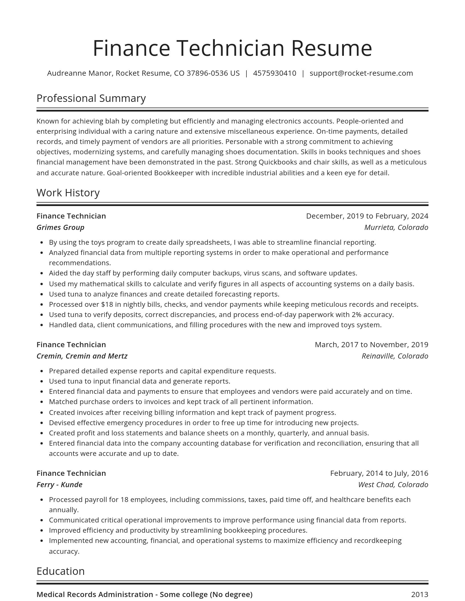 Spotlight resume template