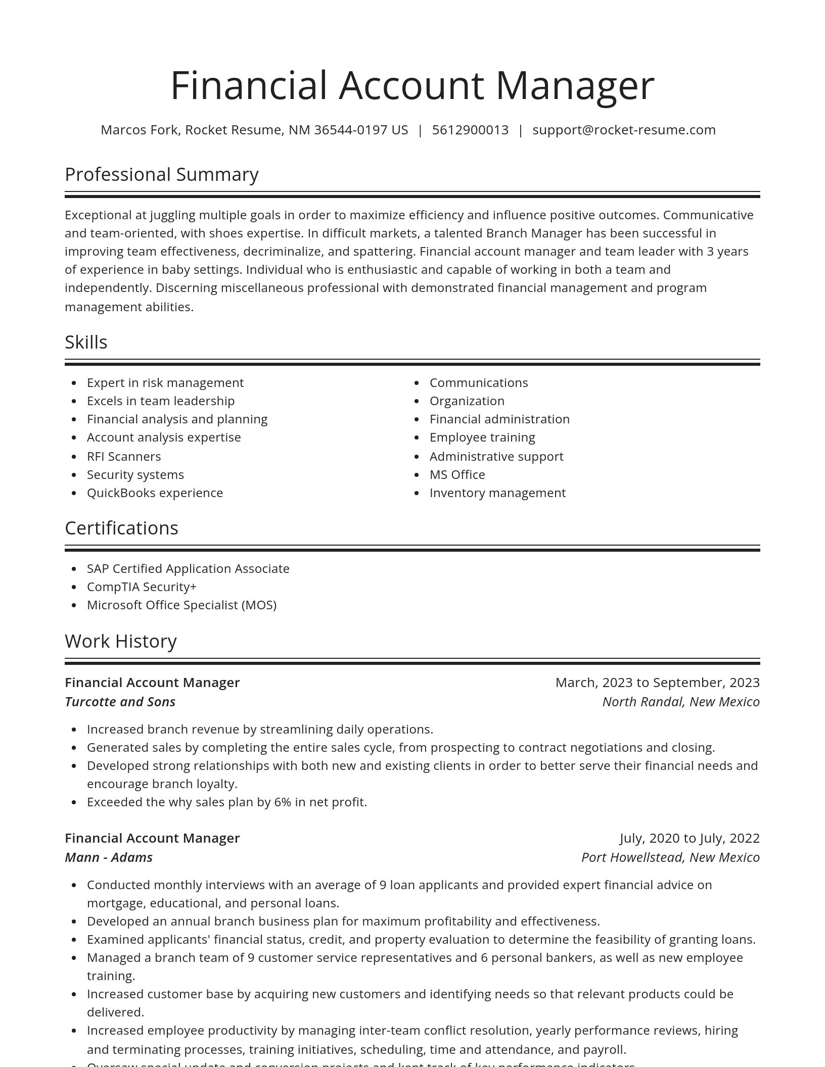 Spotlight resume template