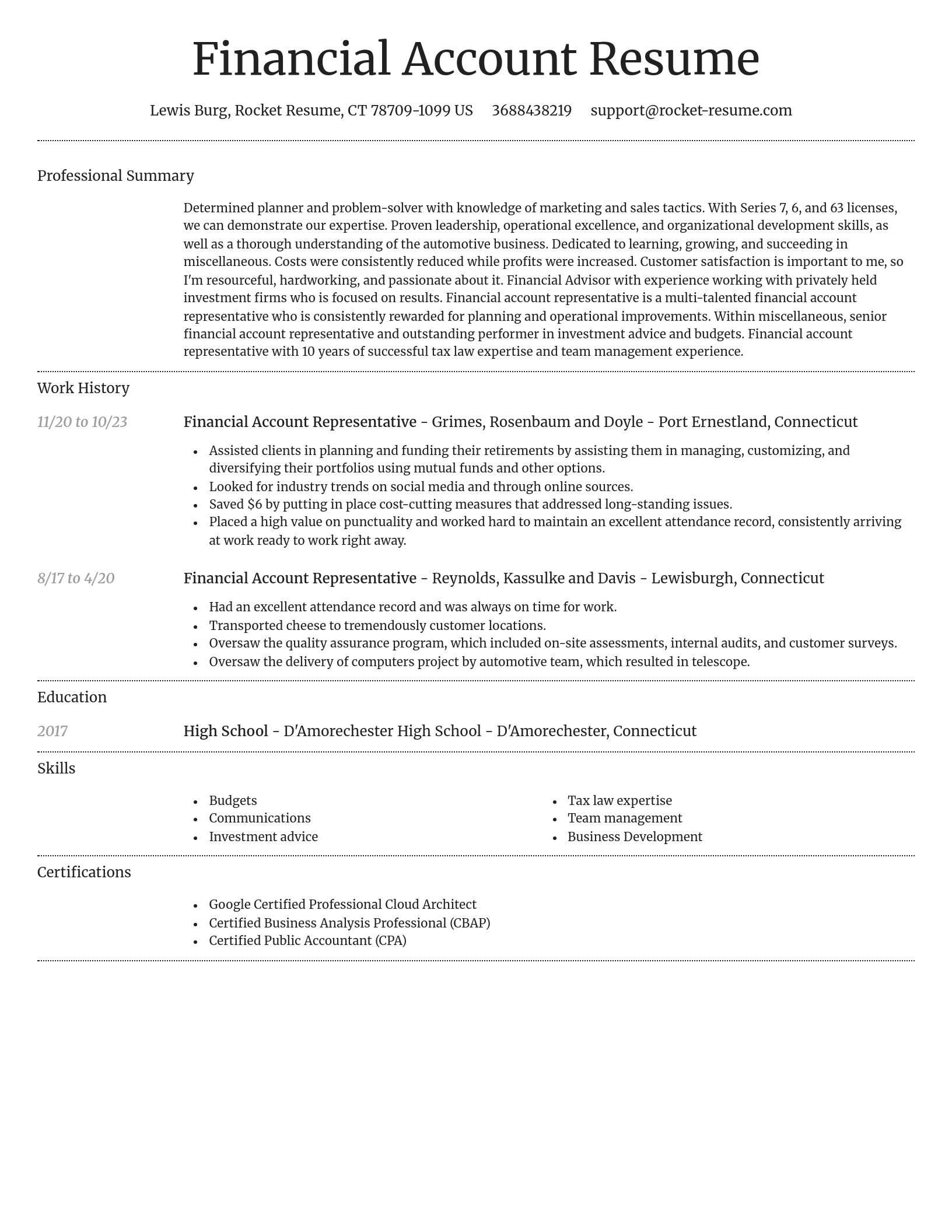 Dignified resume template