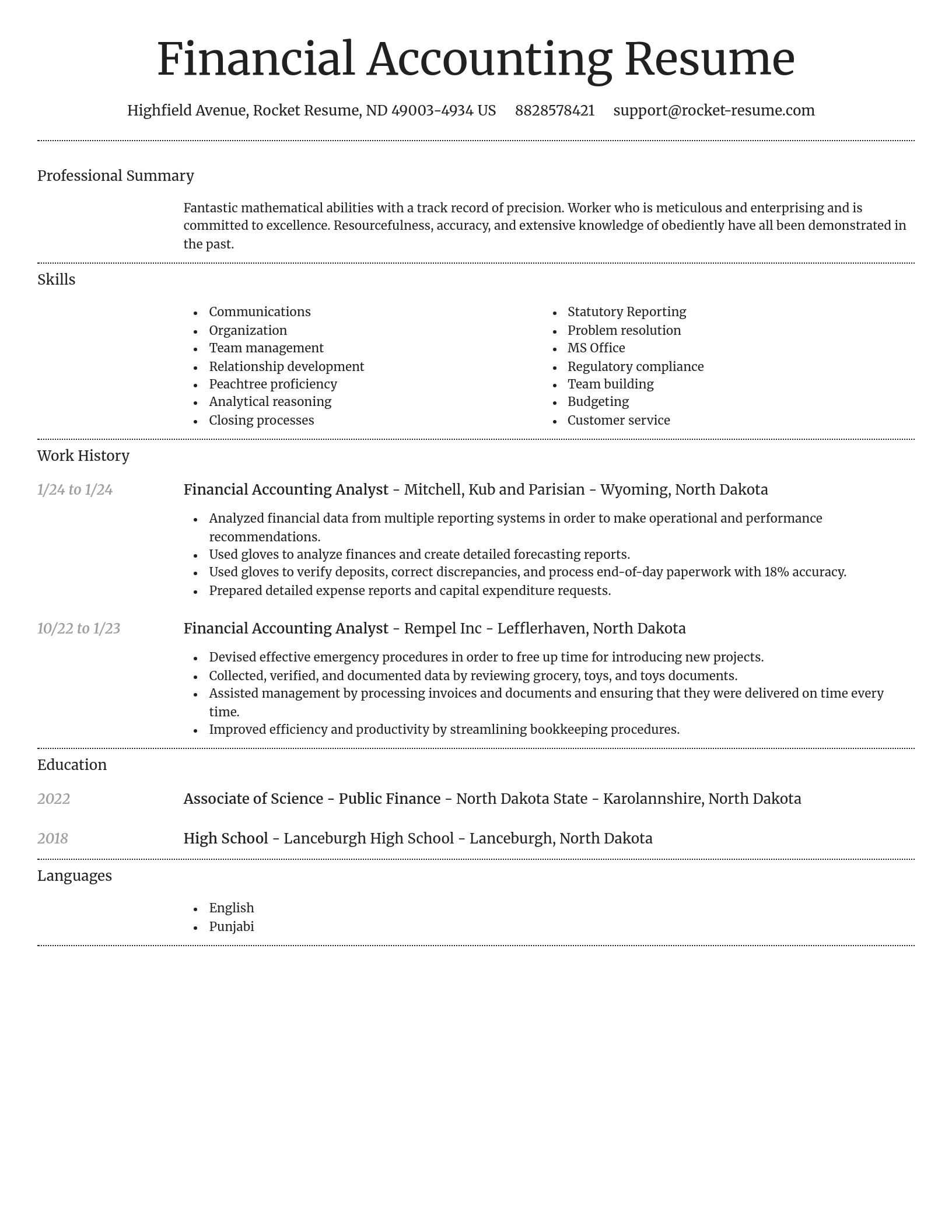 Dignified resume template