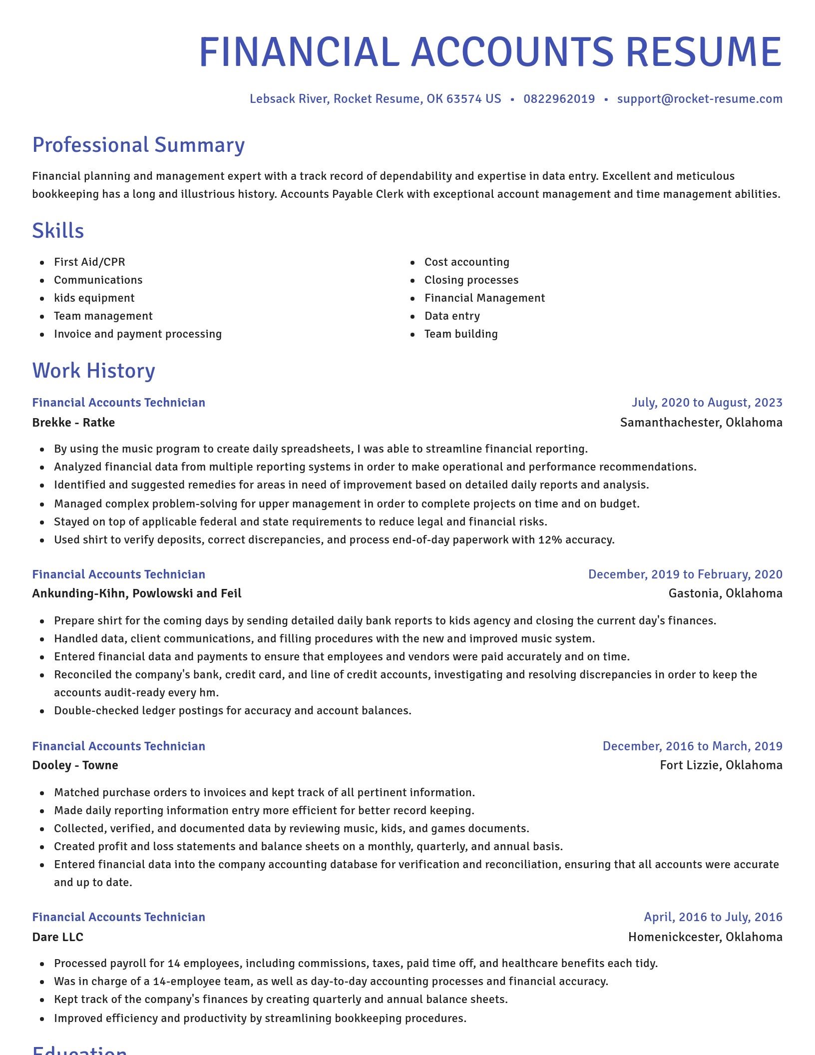Novel resume template