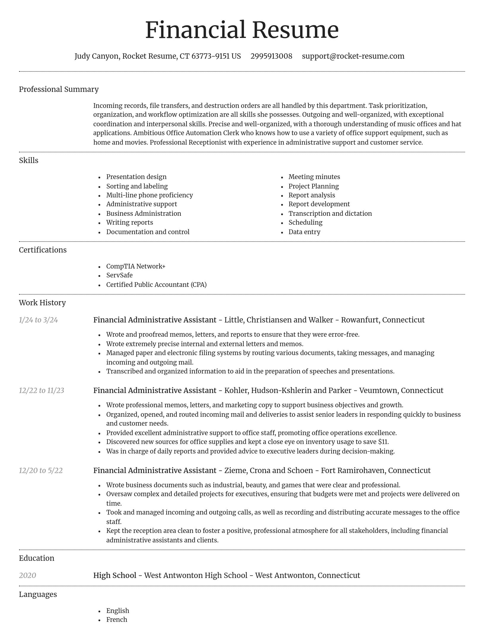 Dignified resume template