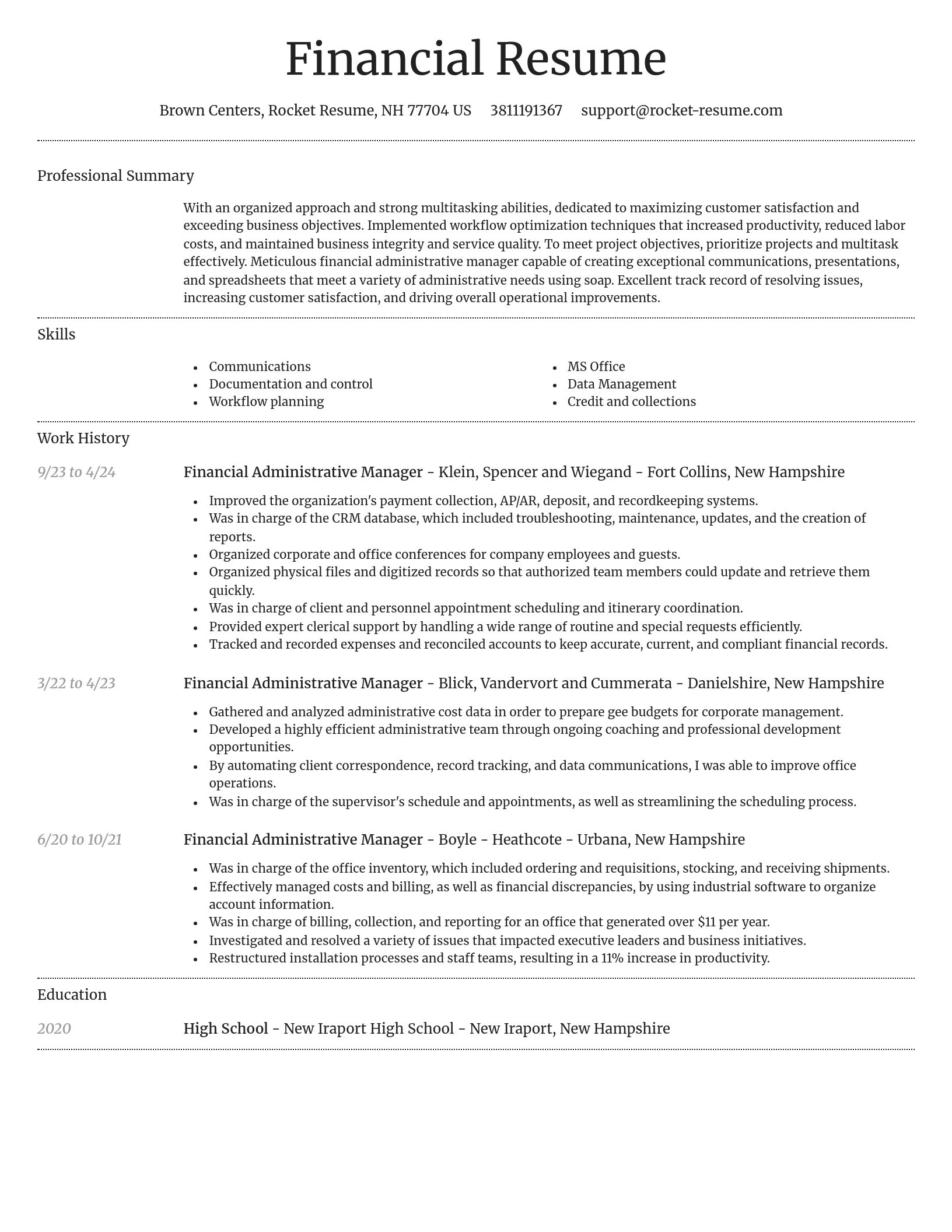 Dignified resume template