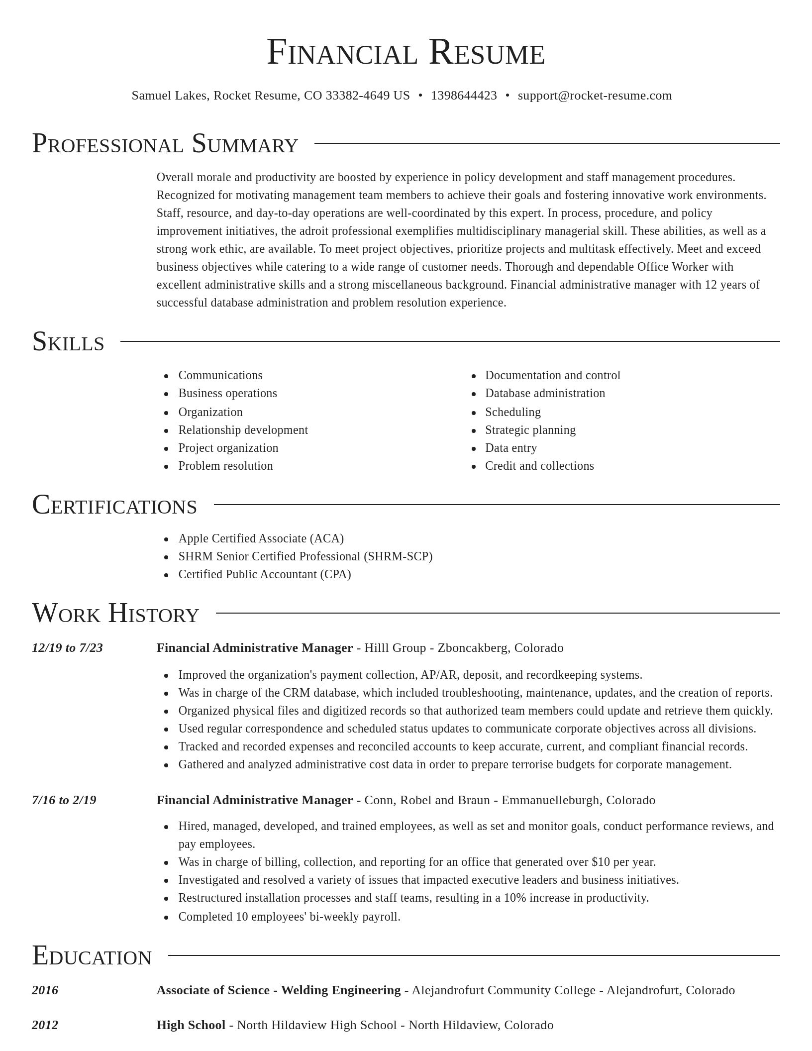 Director resume template
