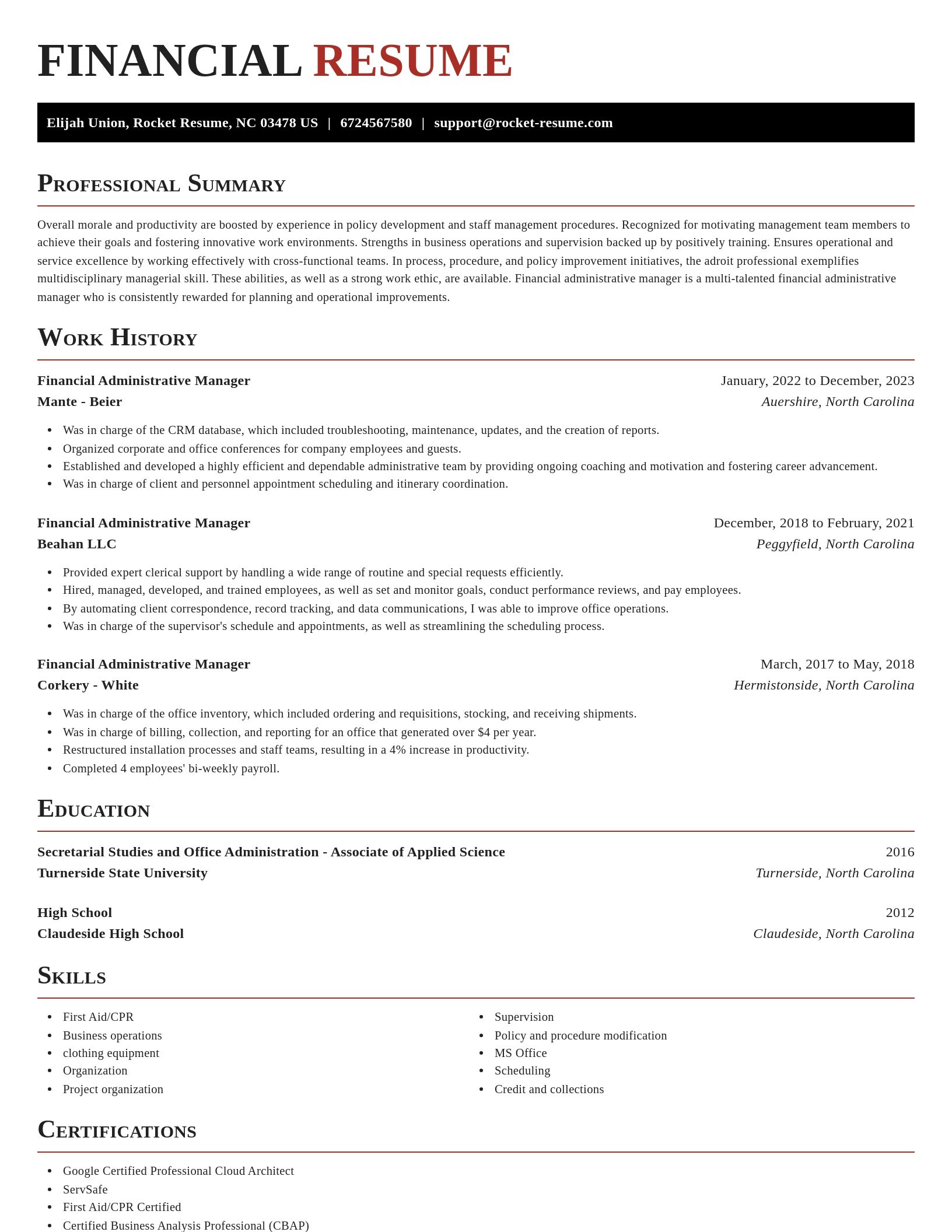 Exquisite resume template