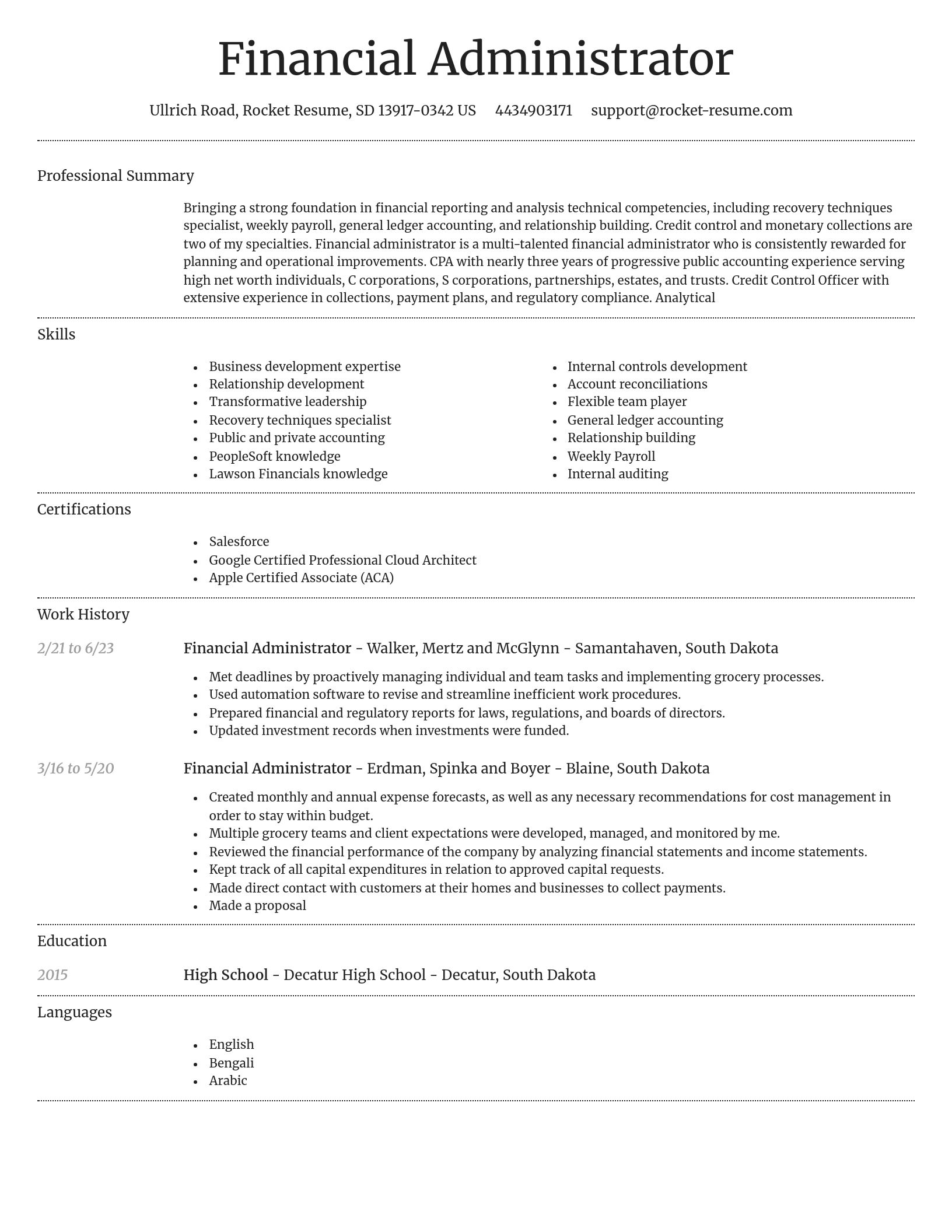 Dignified resume template