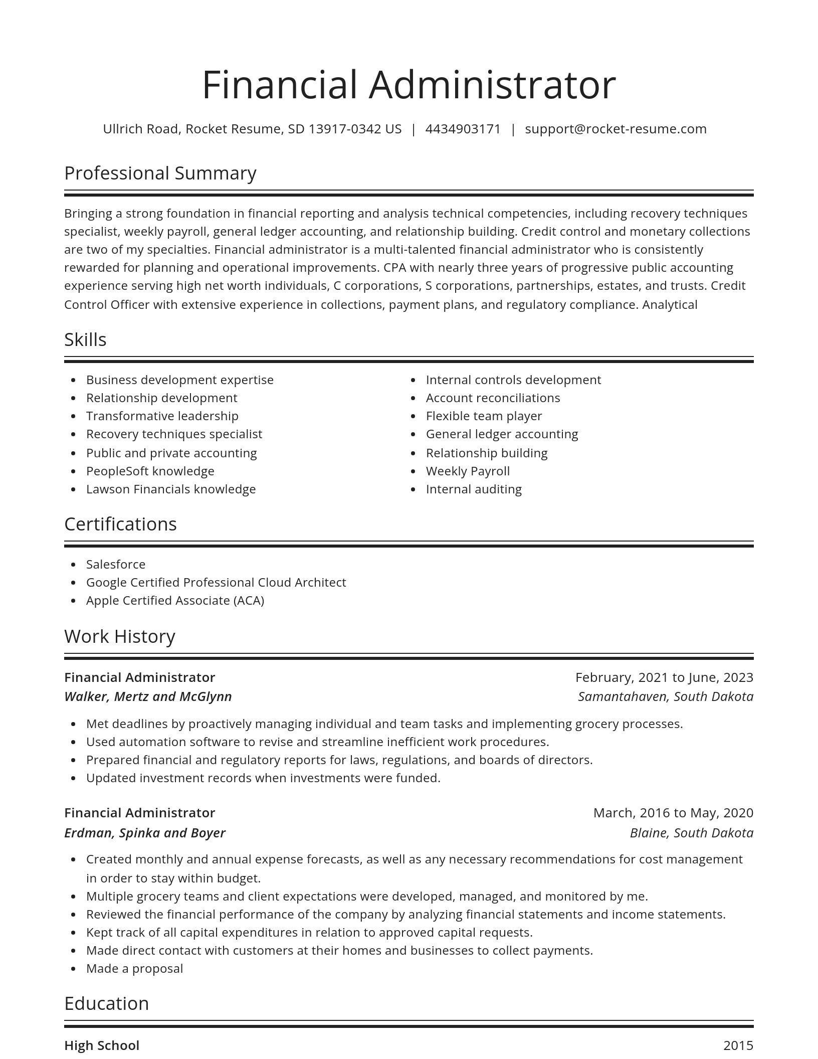 Spotlight resume template