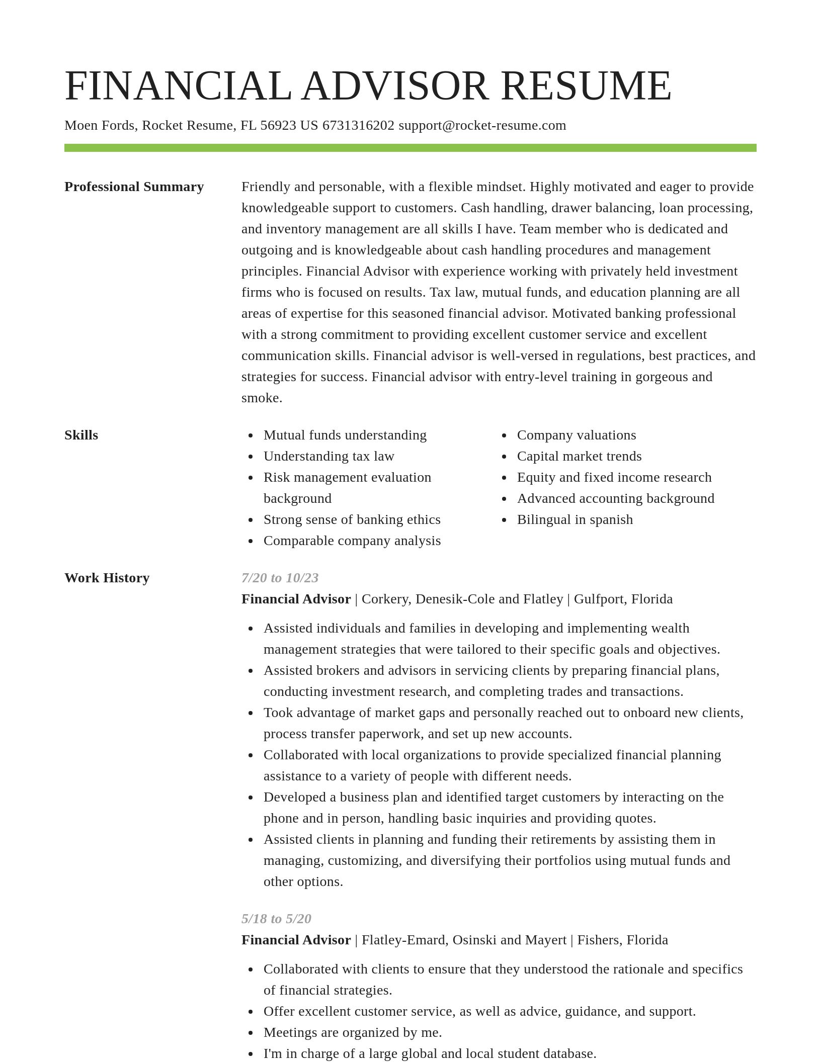 Smart resume template