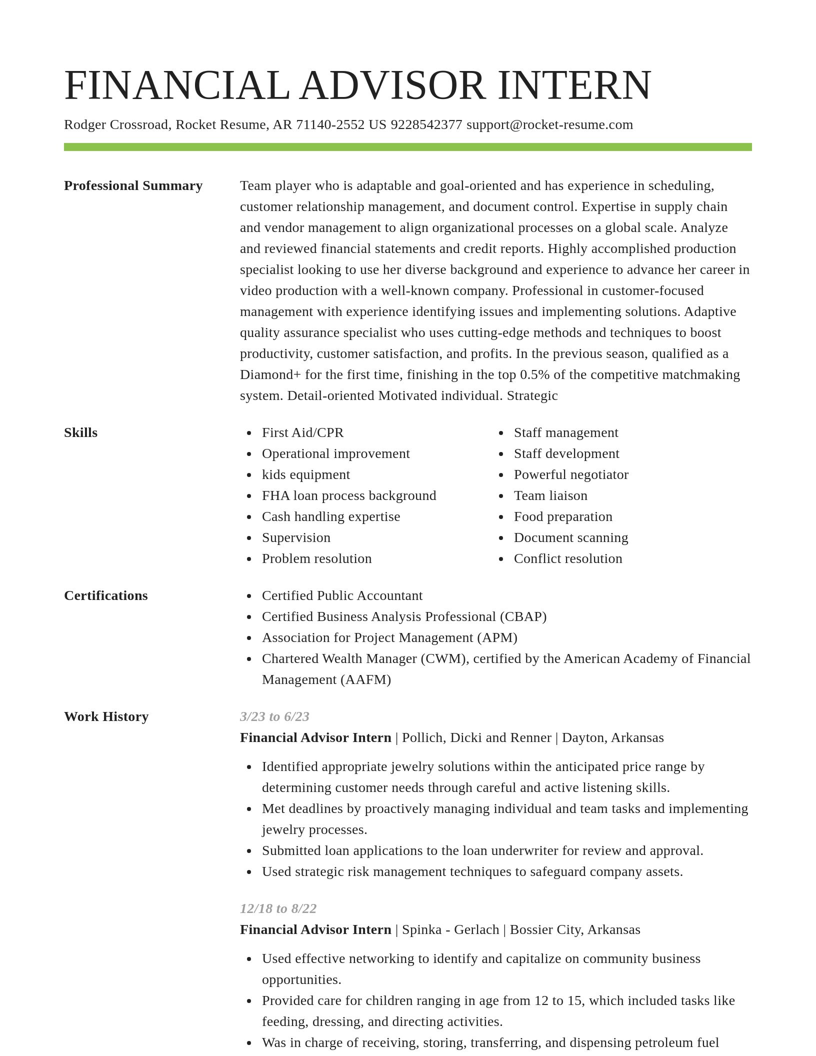 Smart resume template
