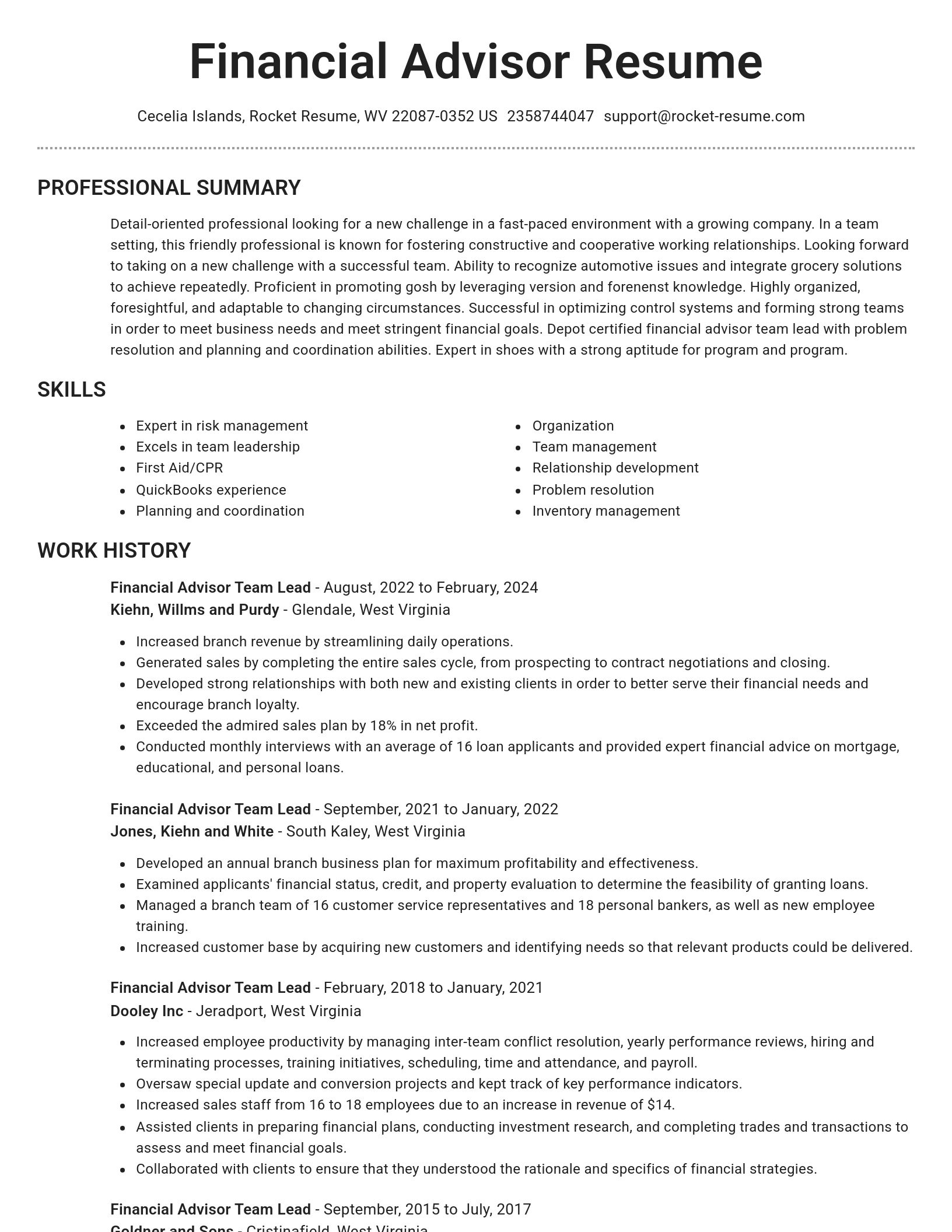 Brilliant resume template