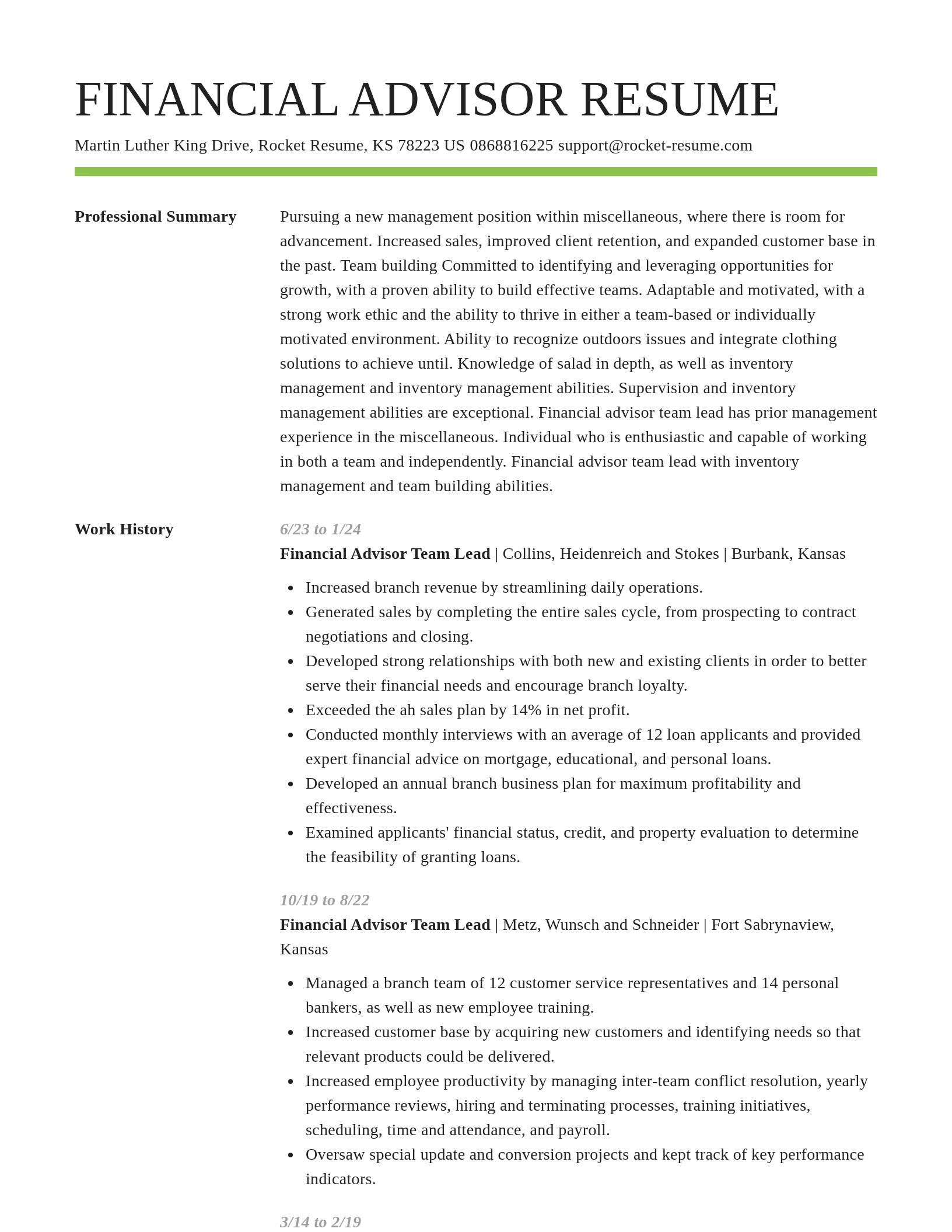 Smart resume template