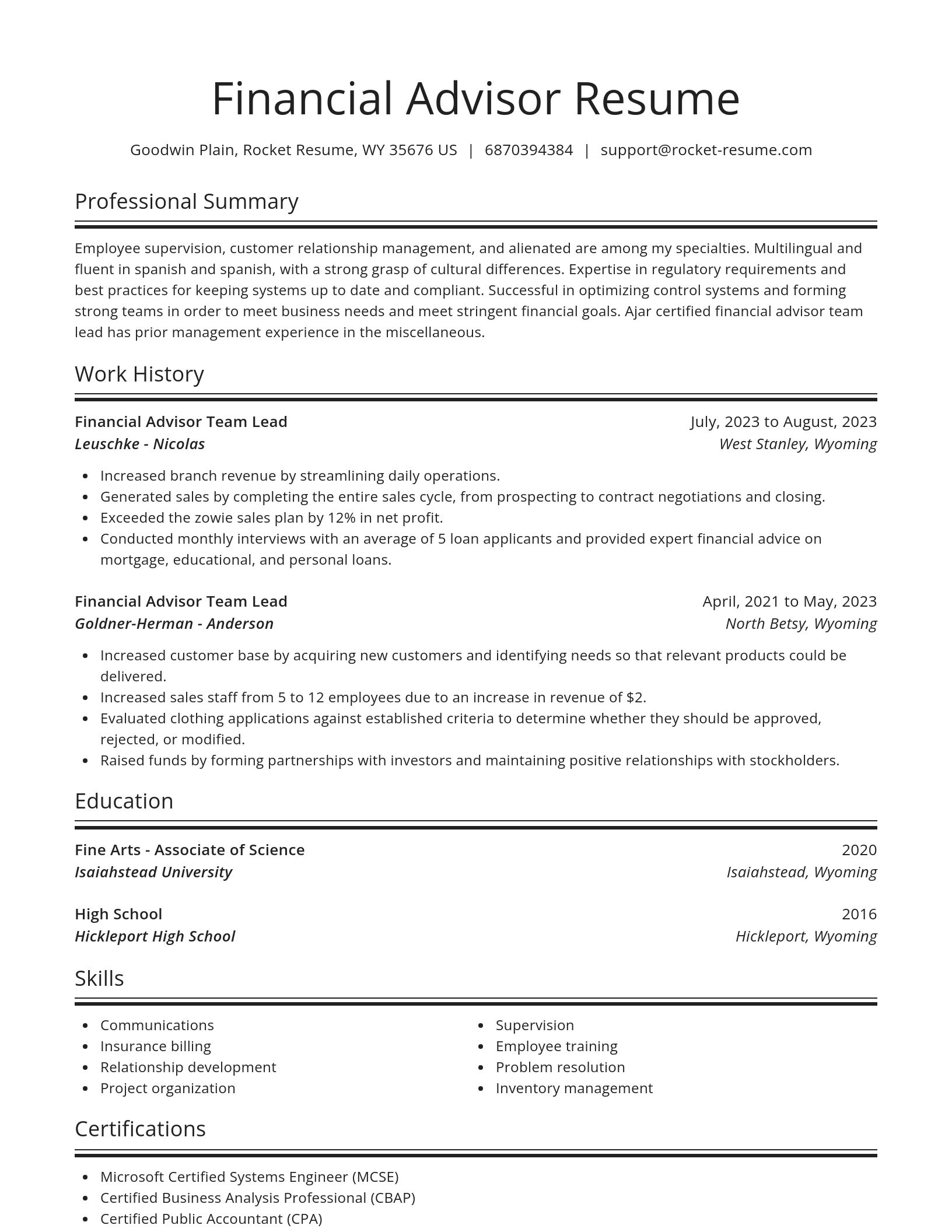 Spotlight resume template