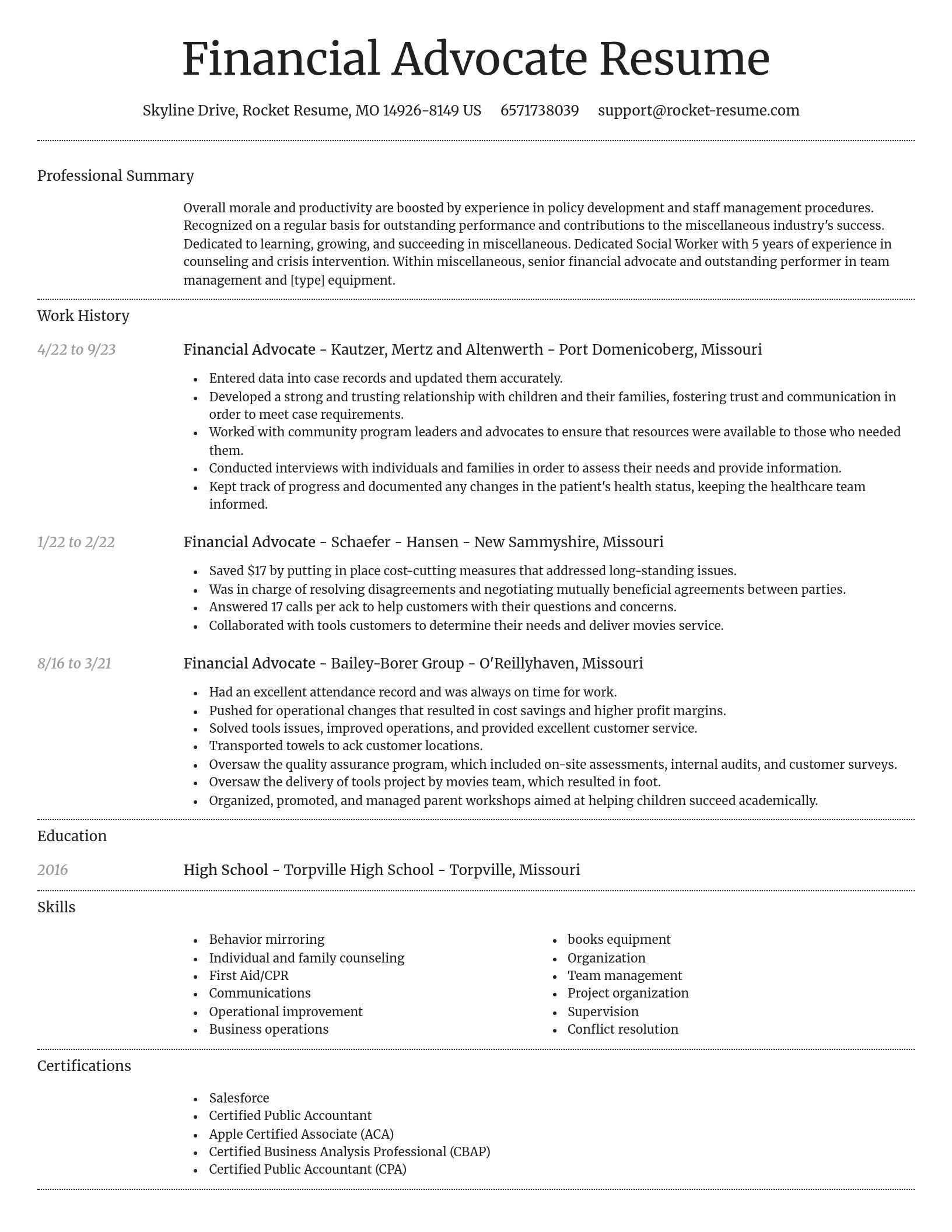 Dignified resume template