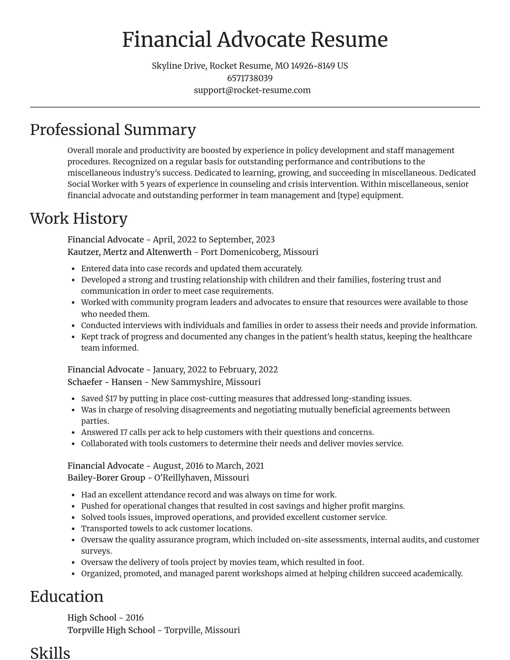 Focal Point resume template
