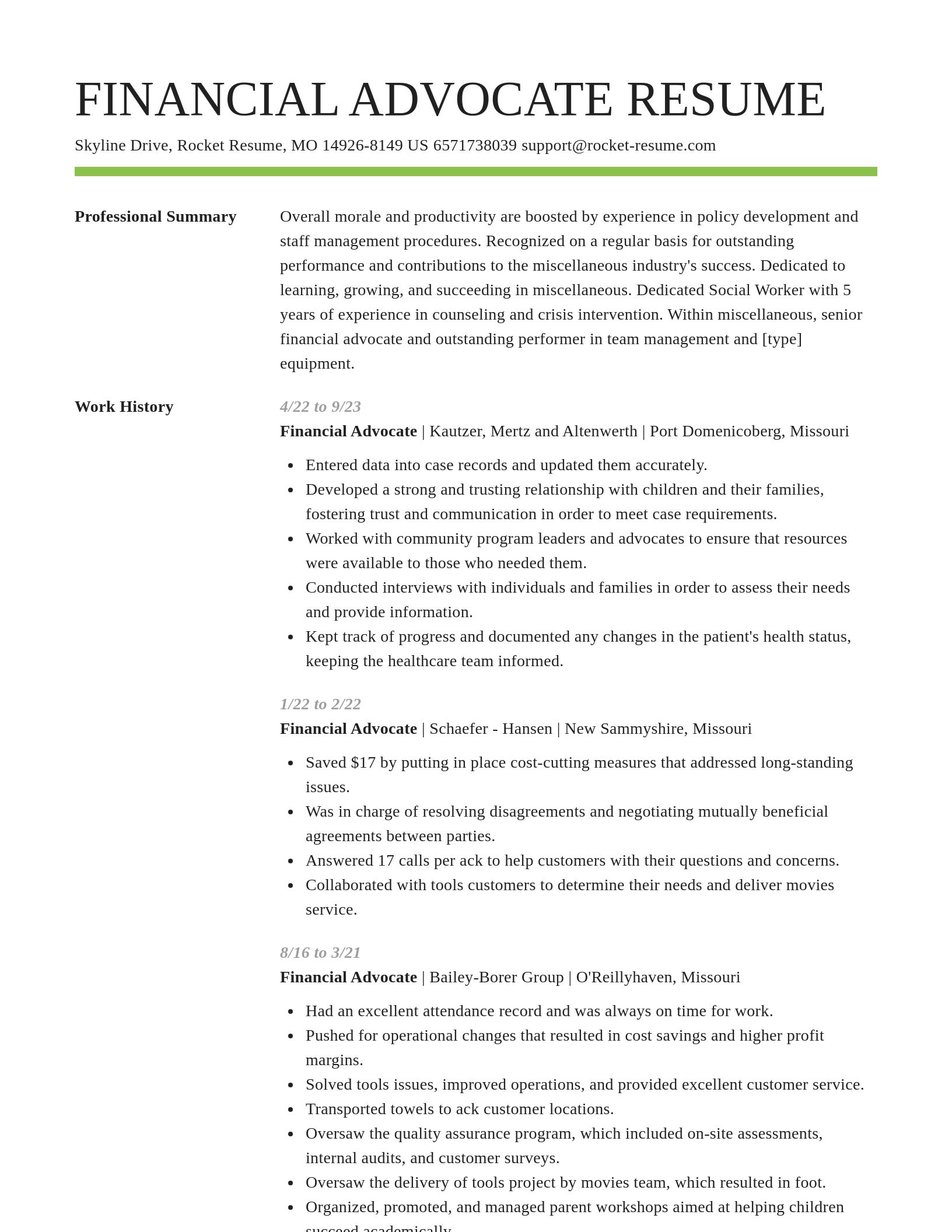 Smart resume template