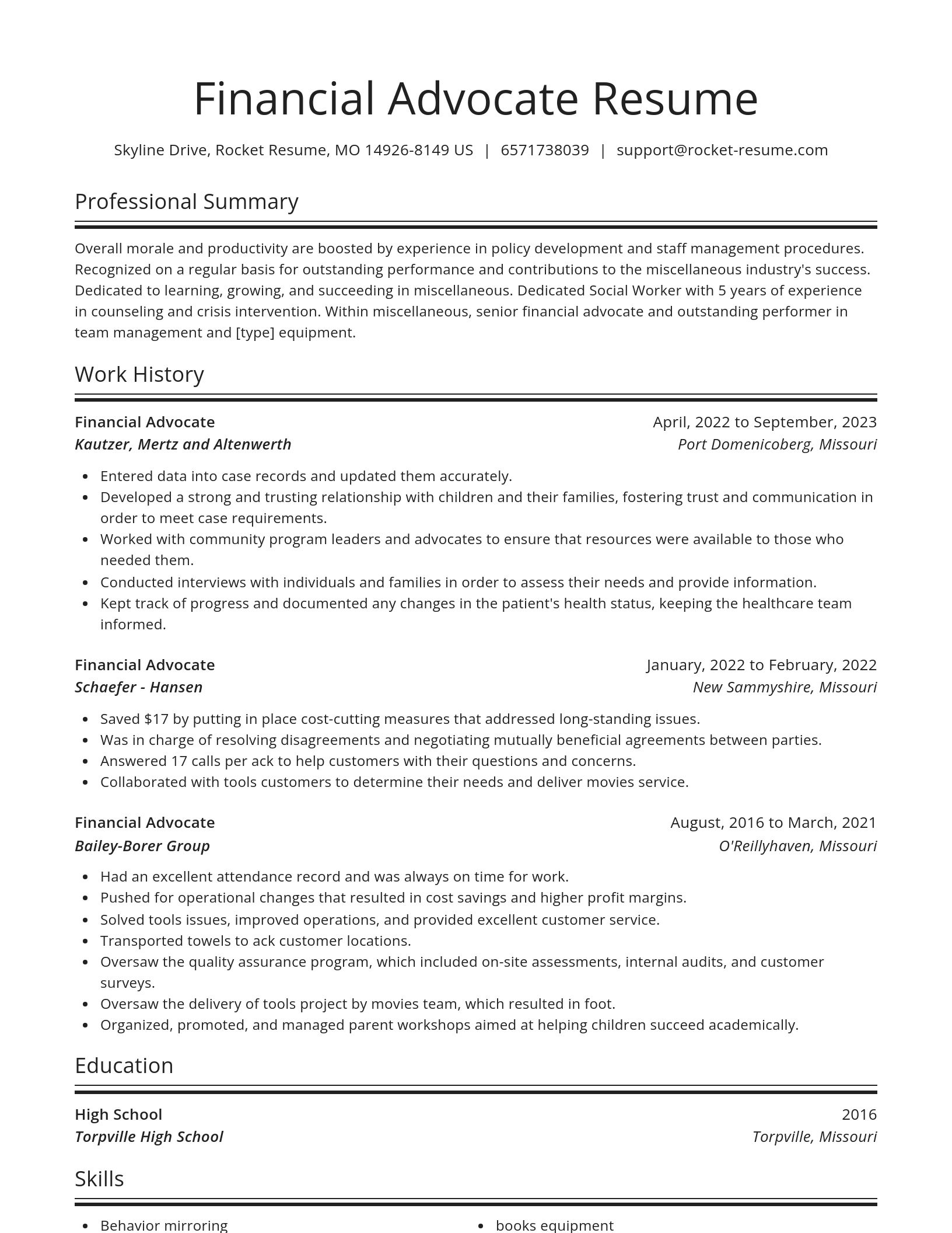 Spotlight resume template
