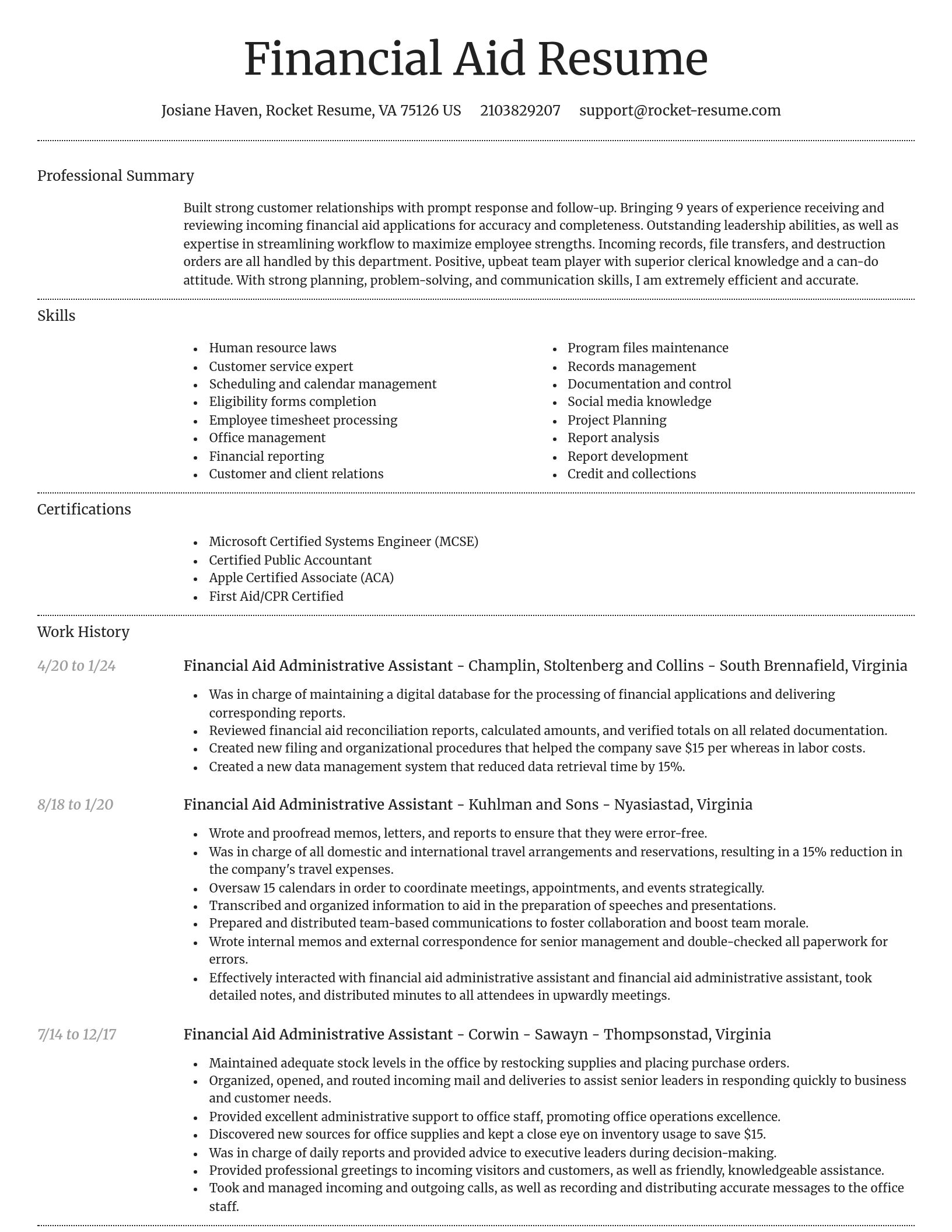 Dignified resume template