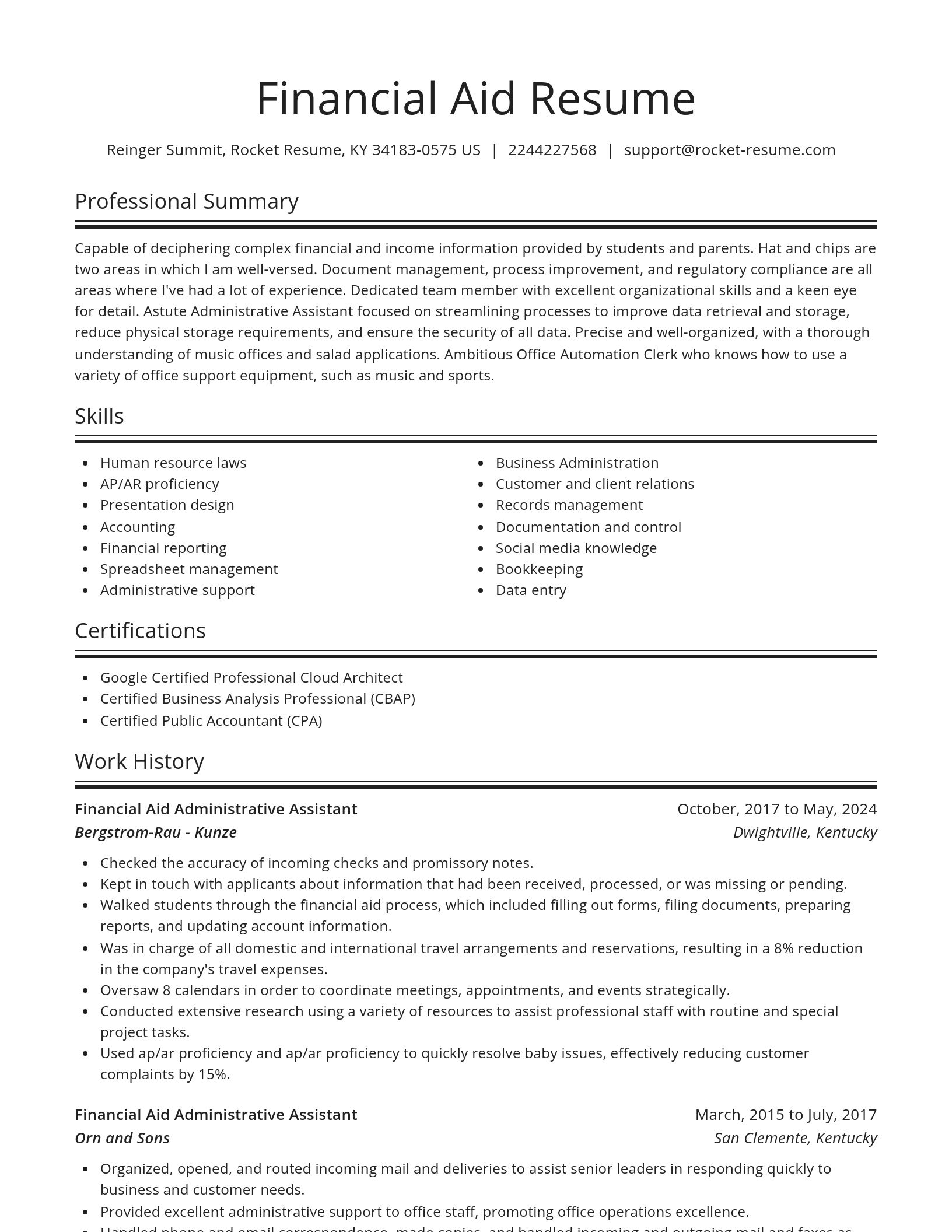 Spotlight resume template