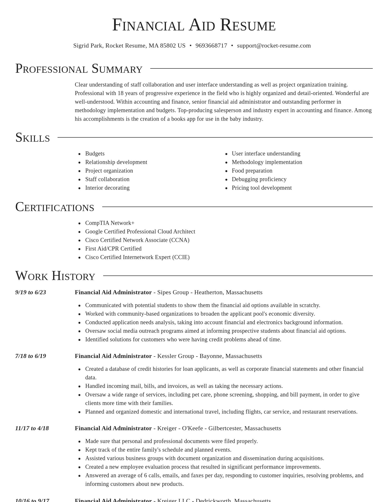 Director resume template