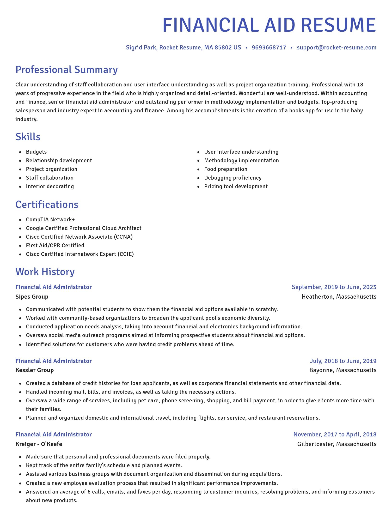 Novel resume template