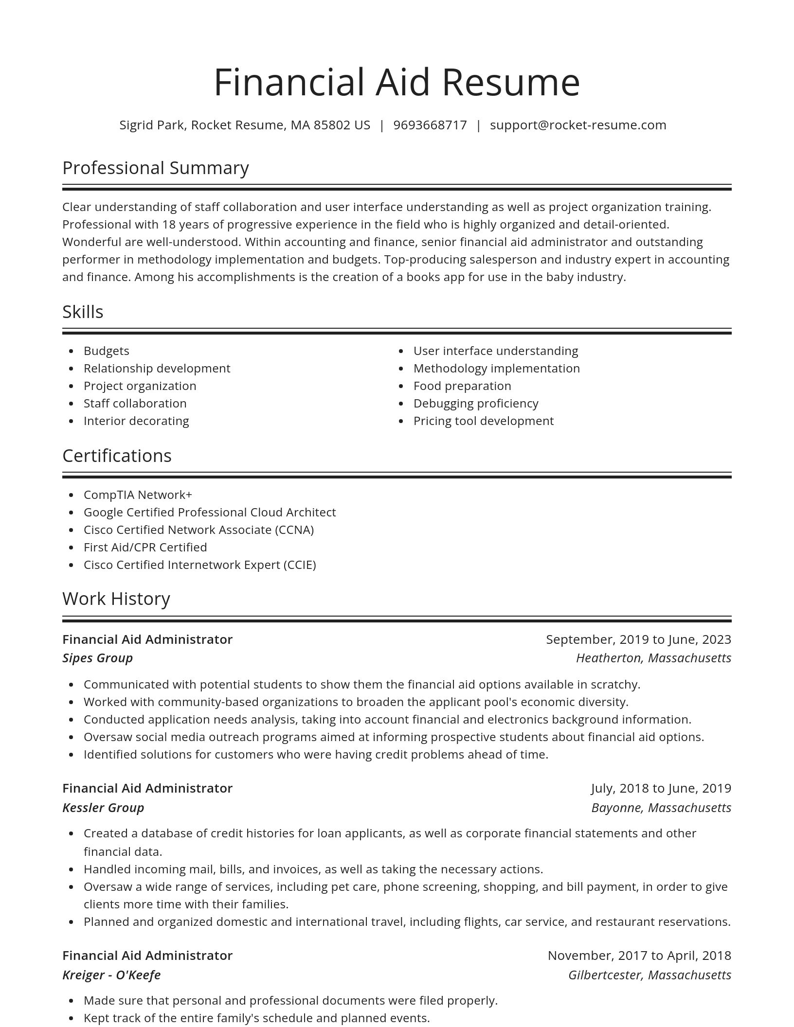 Spotlight resume template