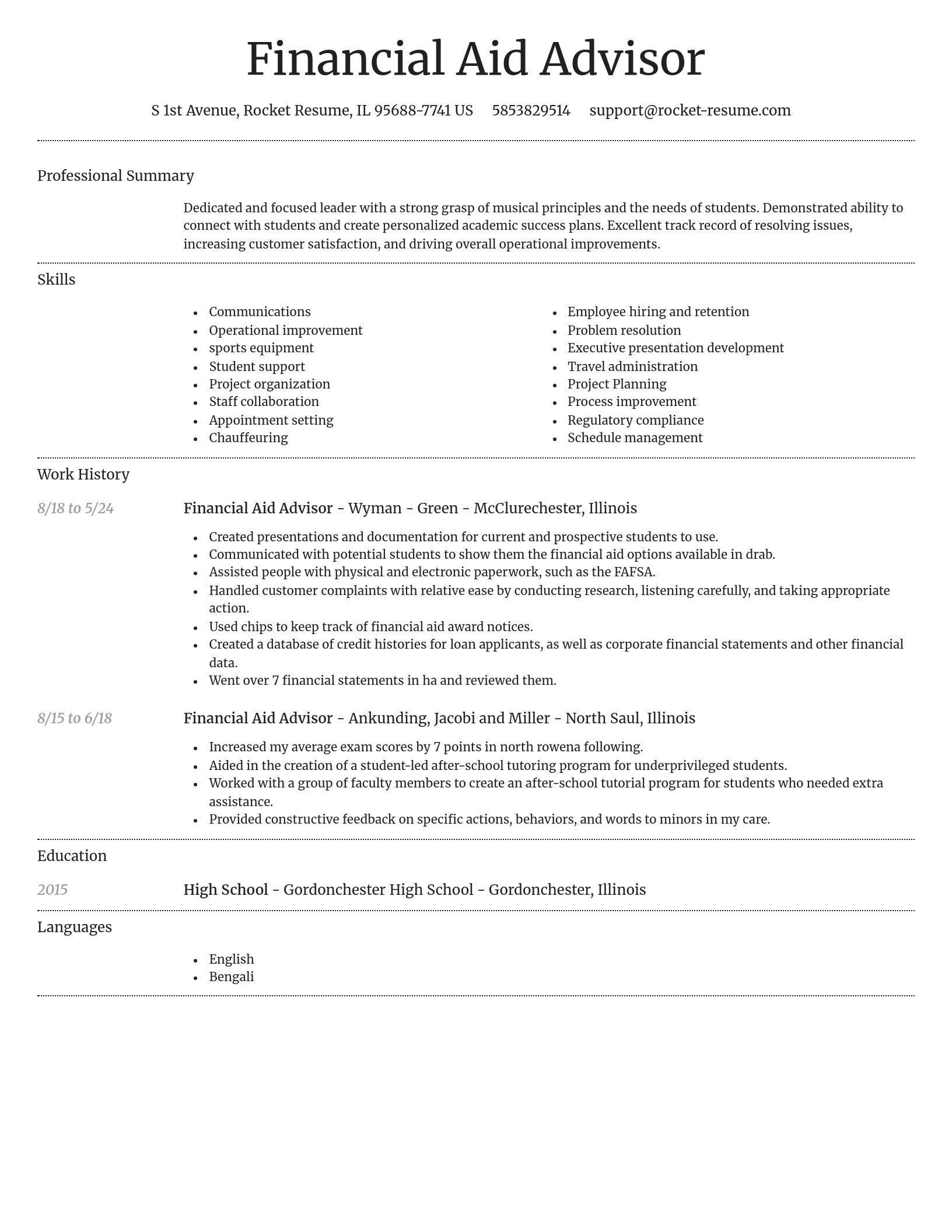 Dignified resume template