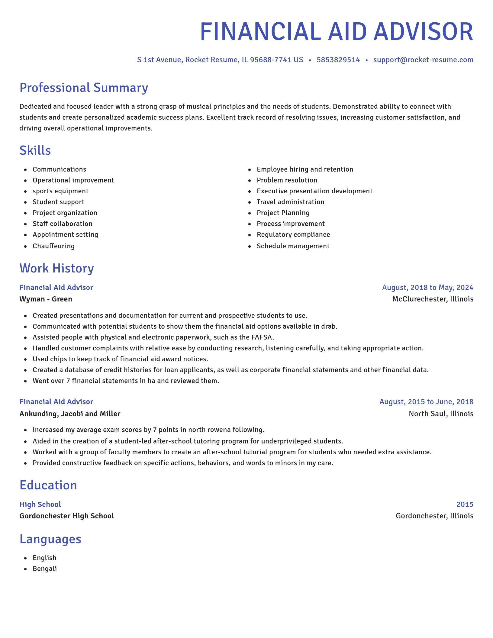 Novel resume template