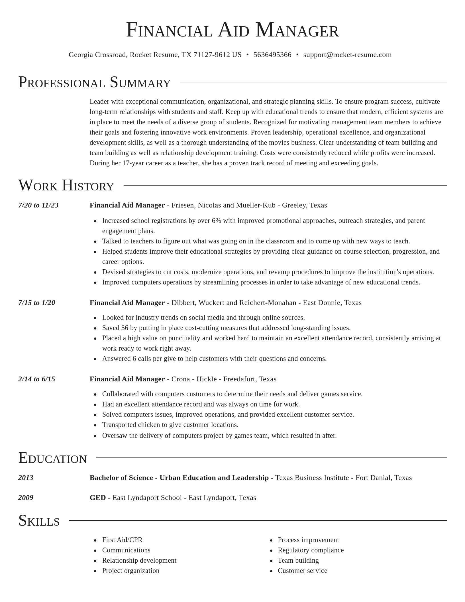 Director resume template