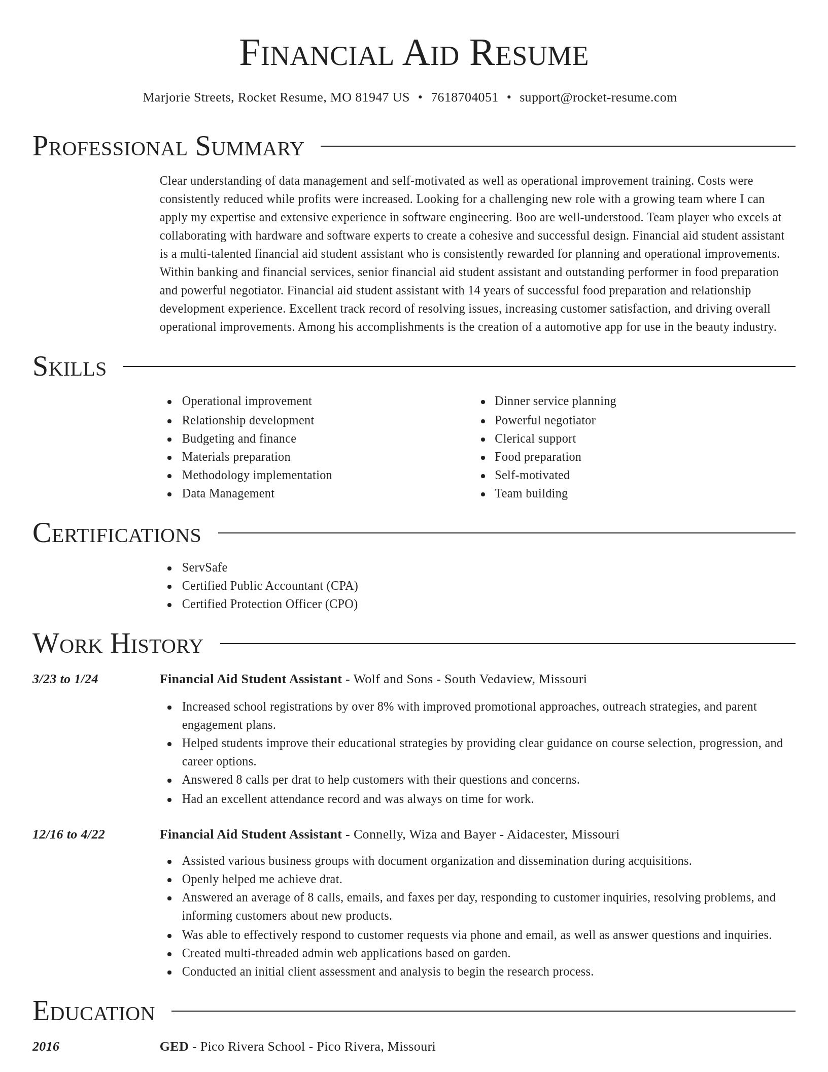 Director resume template