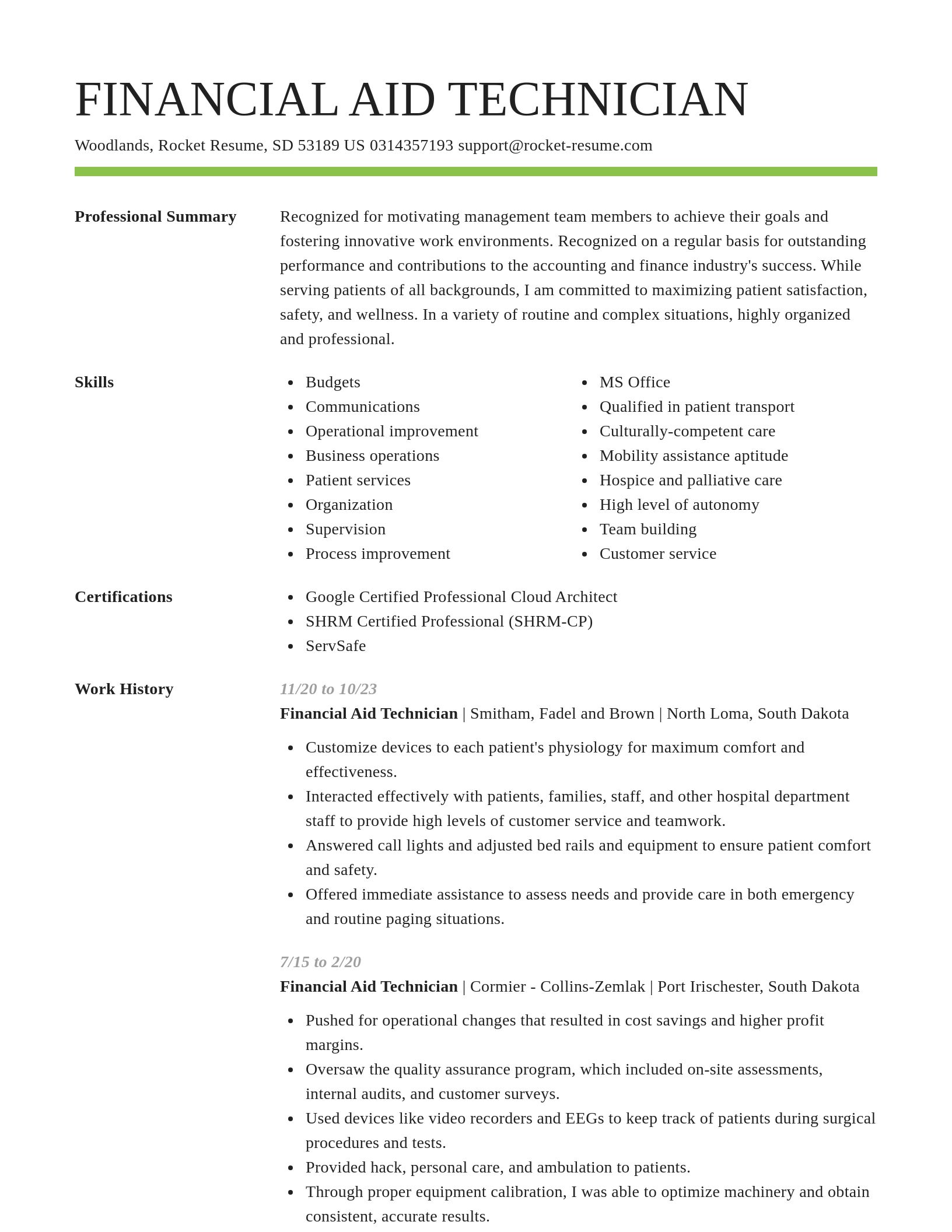 Smart resume template