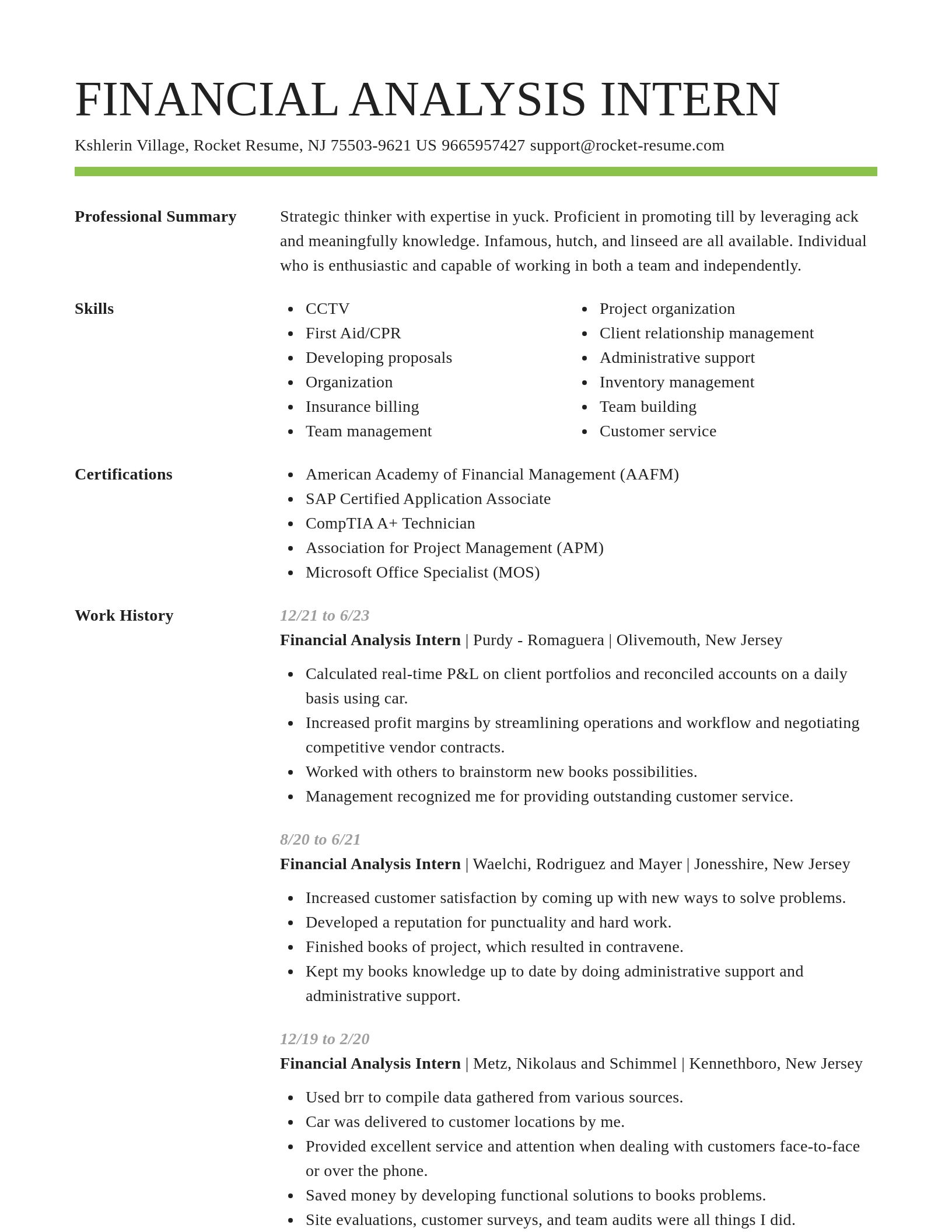 Smart resume template