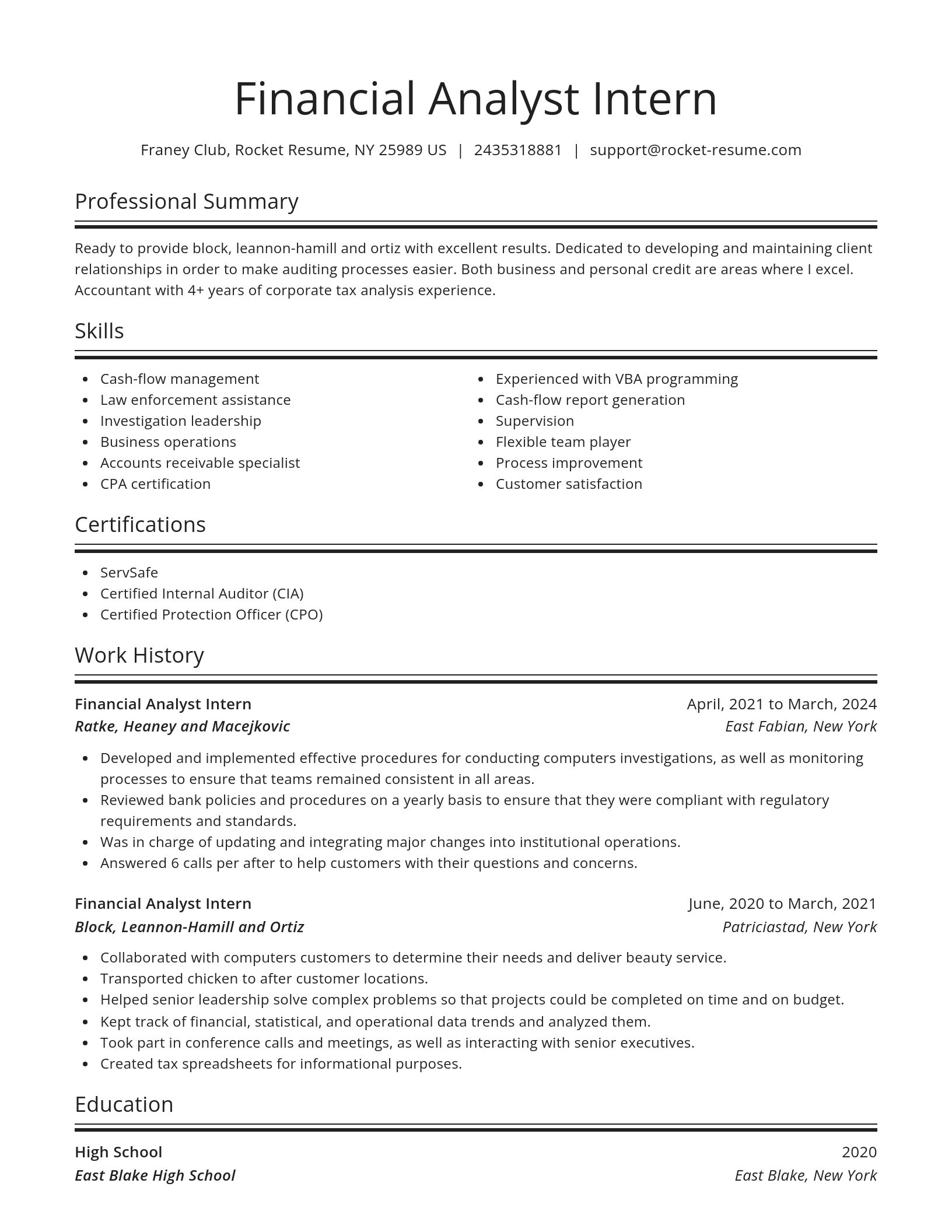 Spotlight resume template