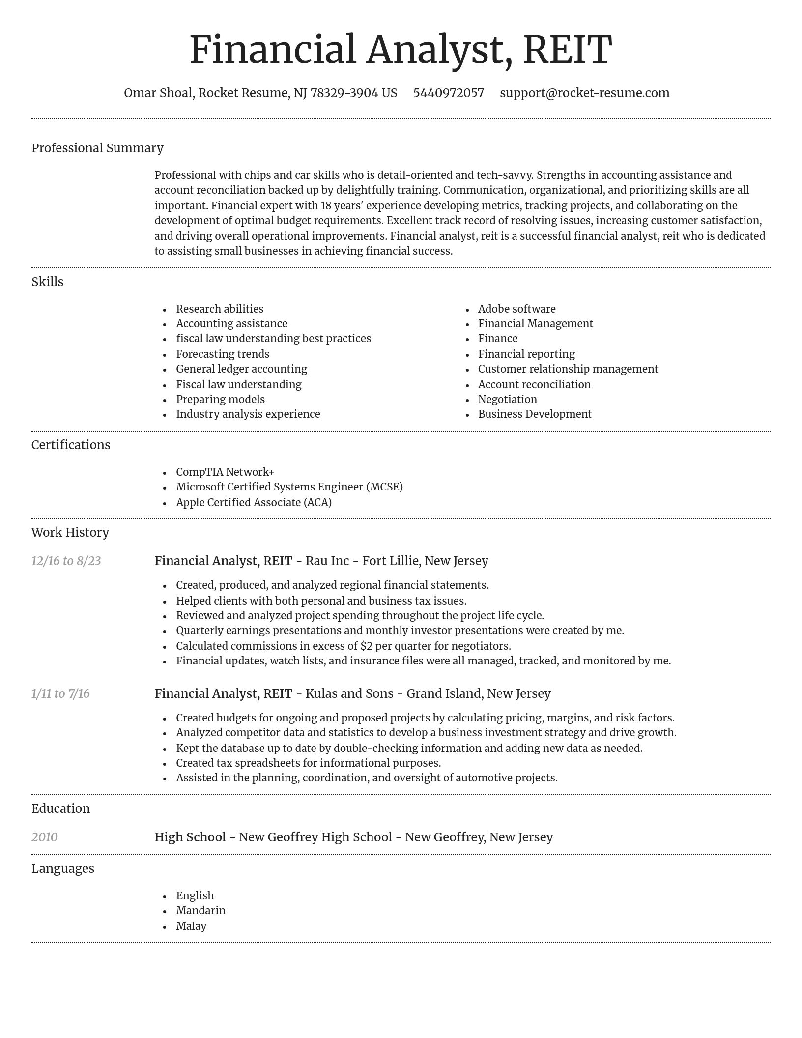 Dignified resume template