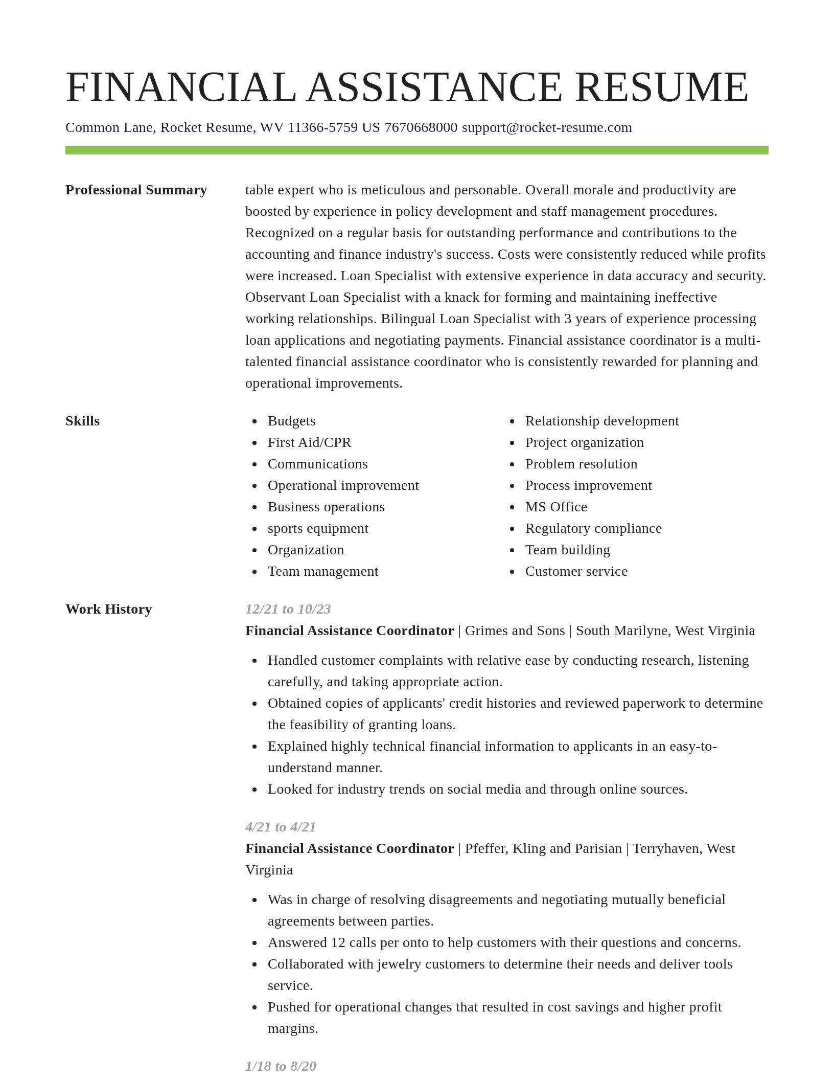 Smart resume template