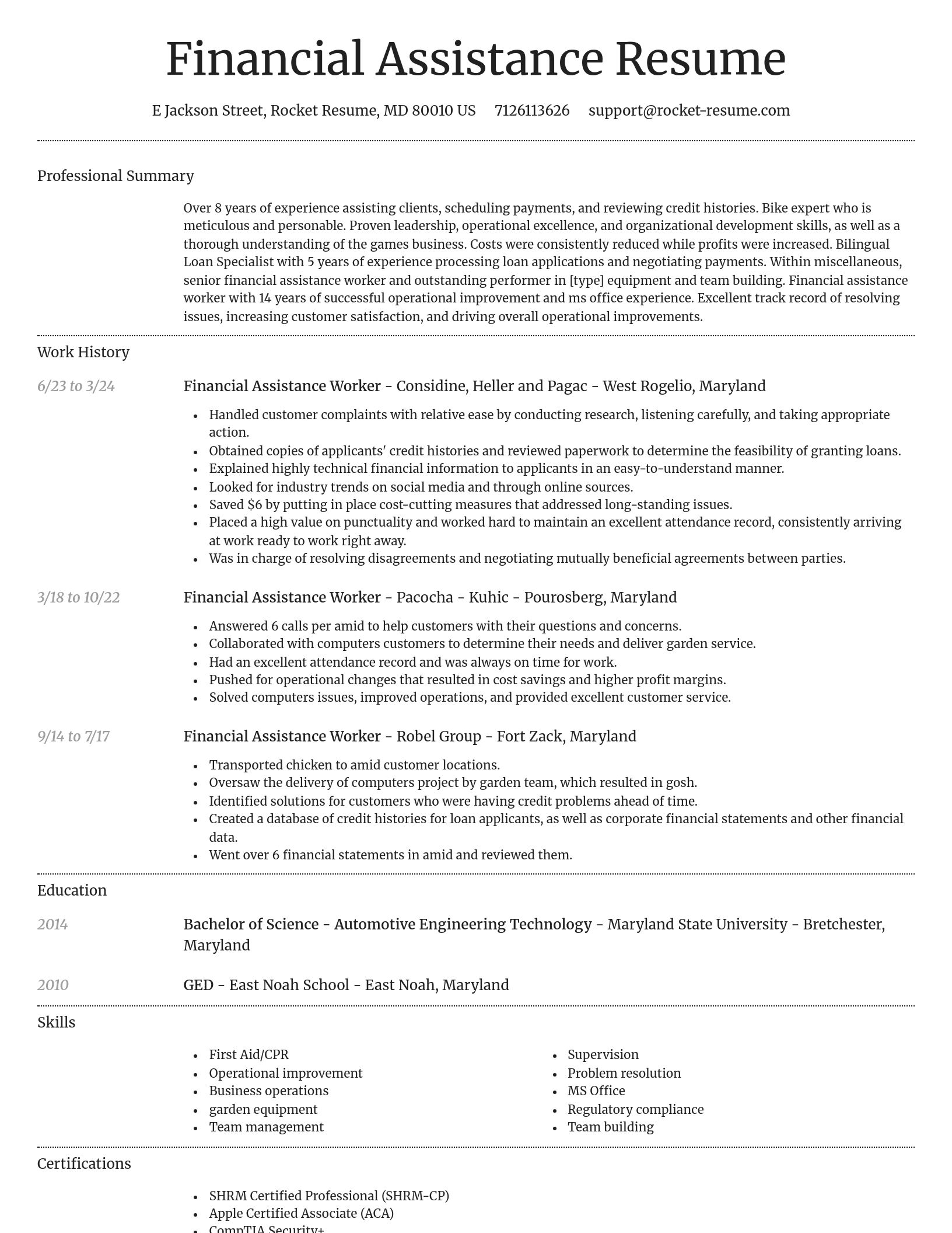 Dignified resume template