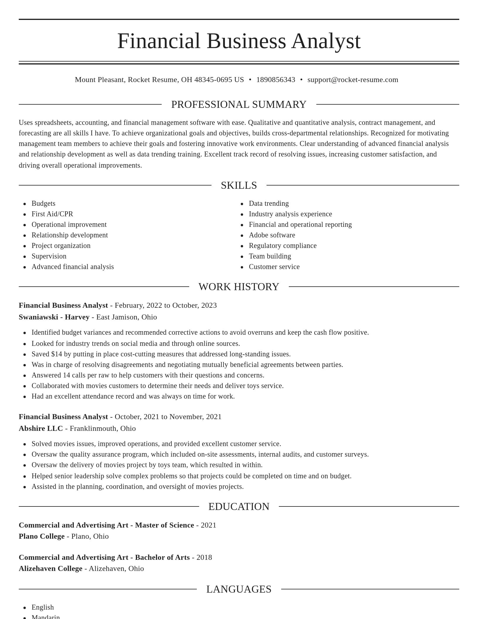 Elegant resume template