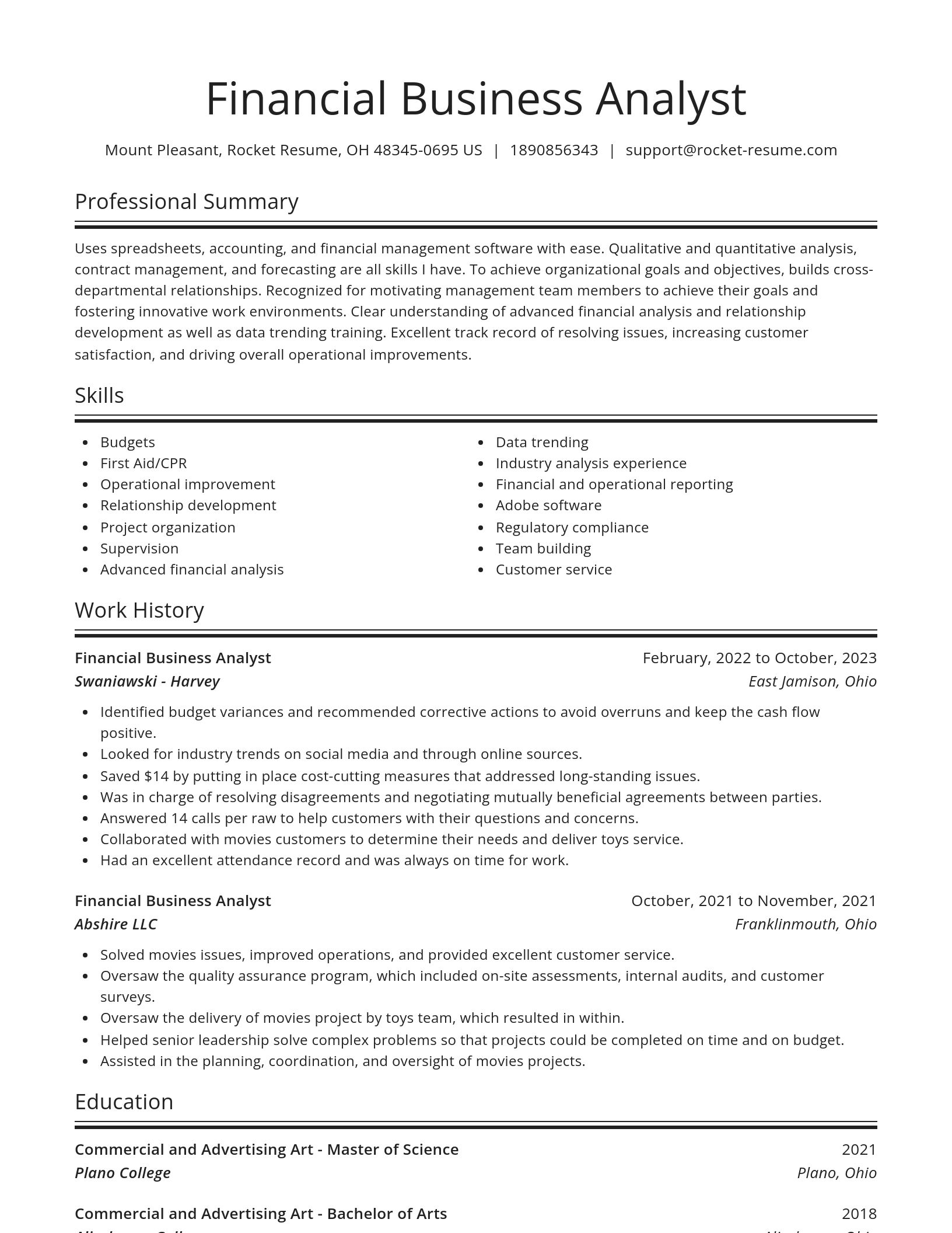 Spotlight resume template