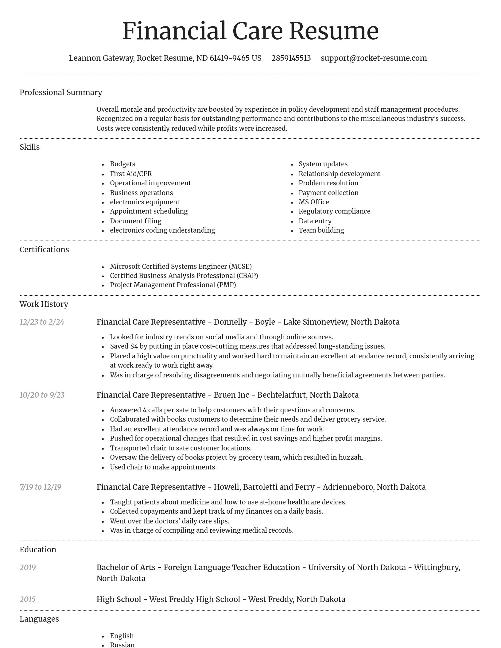 Dignified resume template